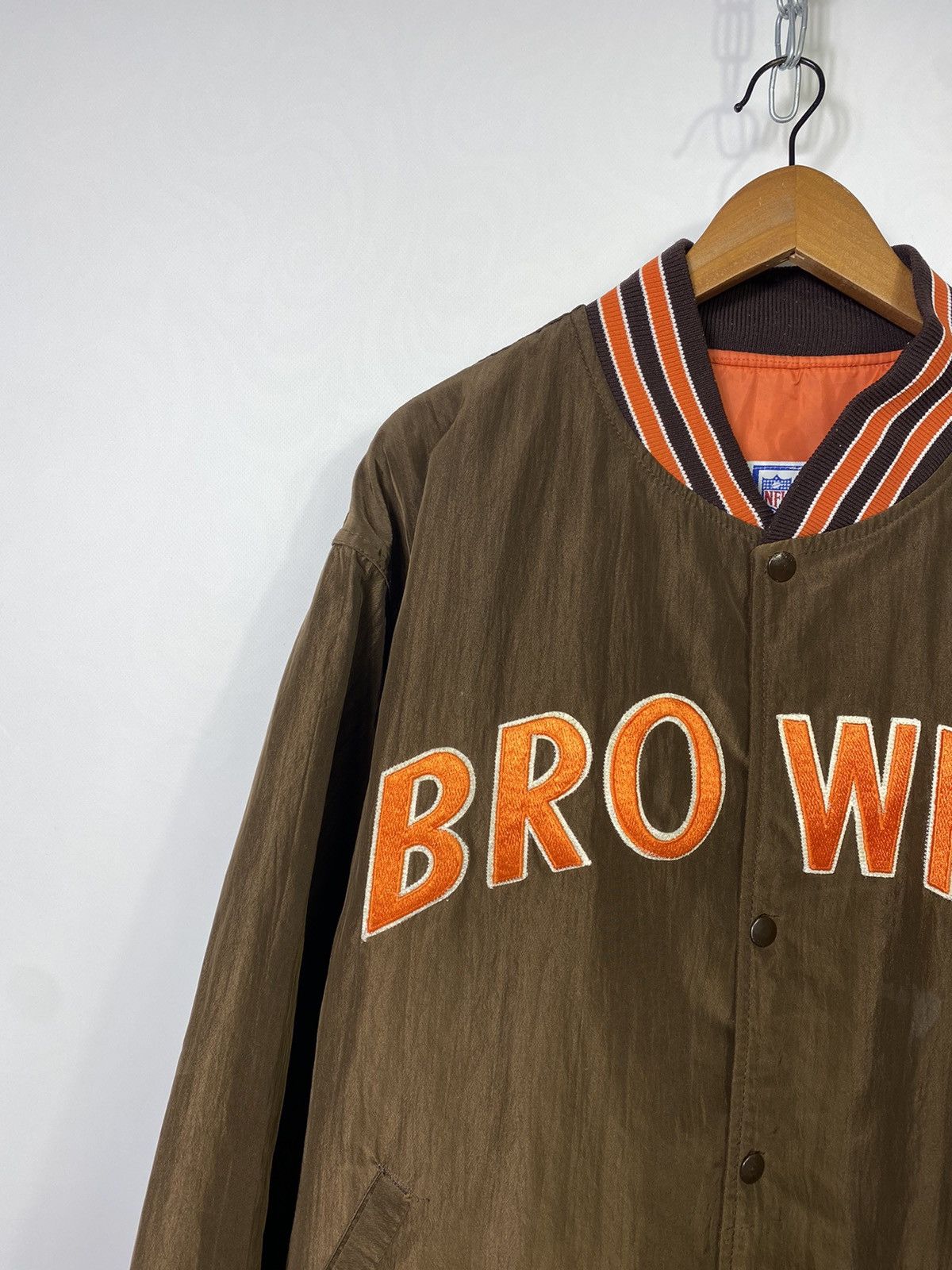 Pro Line × Starter × Vintage Vintage 90s Cleveland Browns Starter Satin Bomber Jacket Size US XXL / EU 58 / 5 - 3 Thumbnail