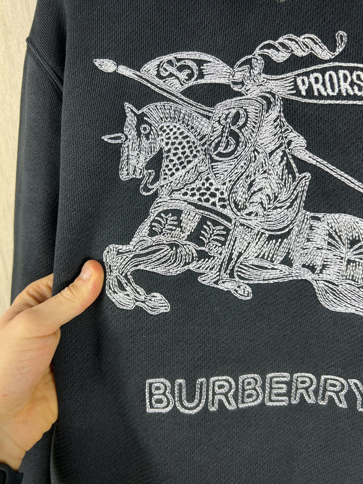 Burberry London big logo knight prorsum embroidered hoodie