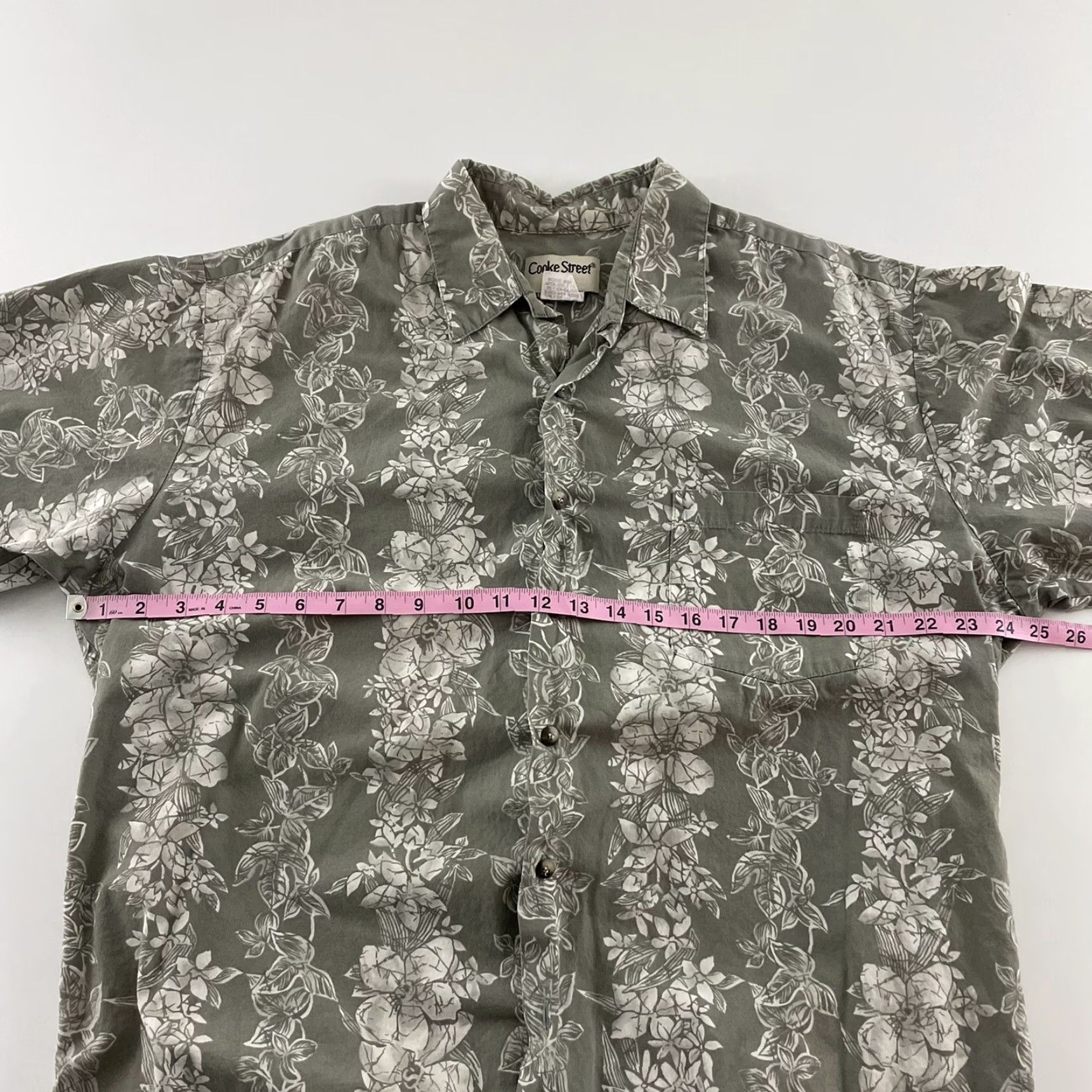 Vintage VTG Cooke Street Floral Hawaiian Short Sleeve Button-Up Shirt Men's XL Green Size US XL / EU 56 / 4 - 4 Thumbnail