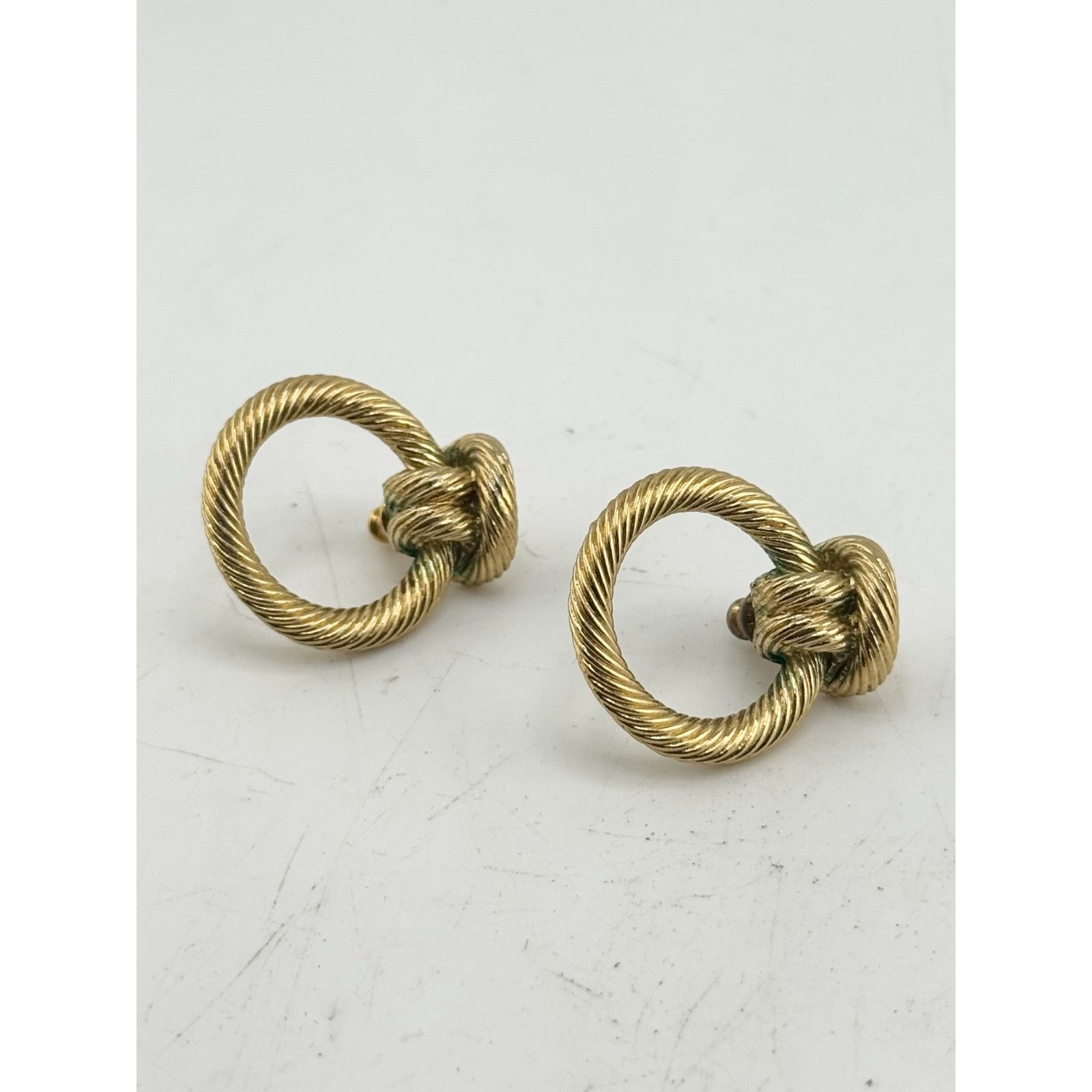 Vintage Vintage gold rope twist earrings Size ONE SIZE - 3 Thumbnail