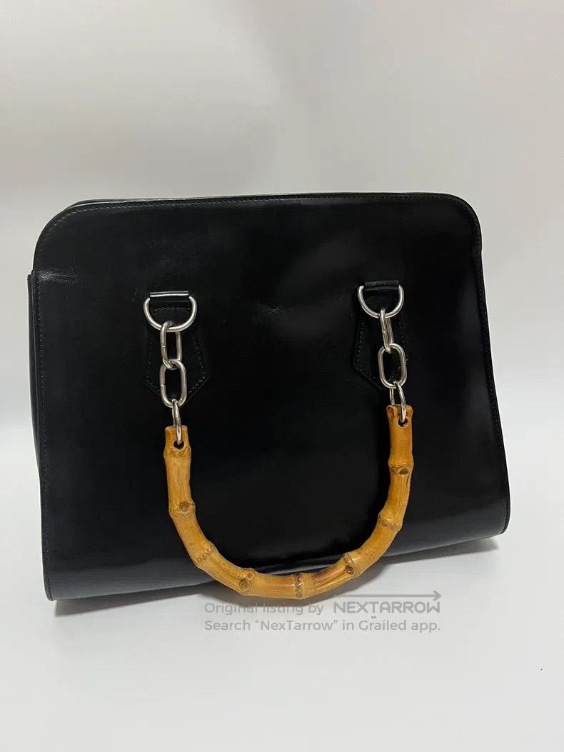 Comme des Garcons Comme des Garcons Bamboo Handle Handbag Leather Black Size ONE SIZE - 5 Thumbnail