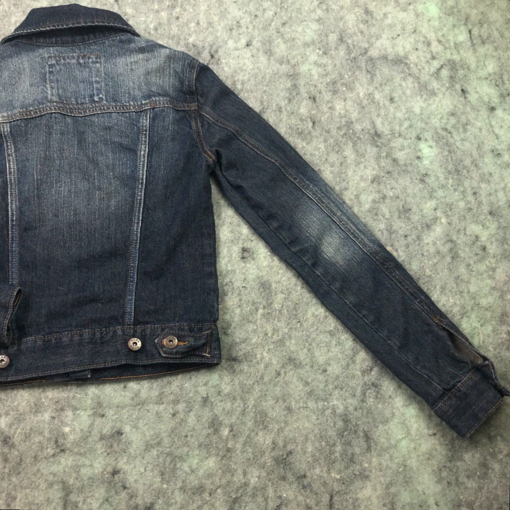 Denime VINTAGE Mudd Denim Button Down Jacket Shirt Womens XS Blue Distressed Button Front Jacket 90s Womens Size 26" / US 2 / IT 38 - 6 Thumbnail