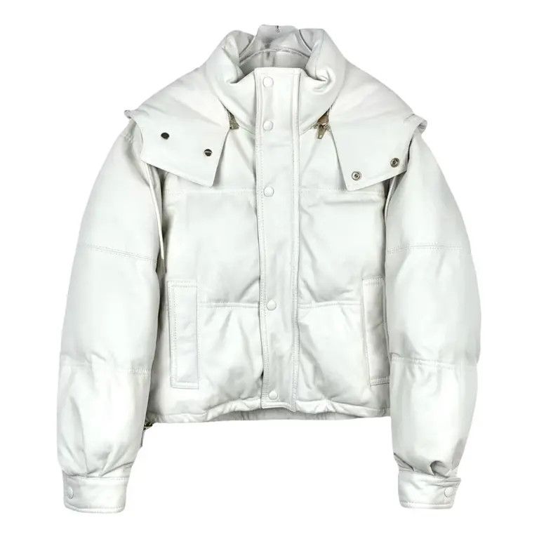 Celine o1w1db11124 Cropped Quilted Jacket in White Size S / US 4 / IT 40 - 1 Thumbnail
