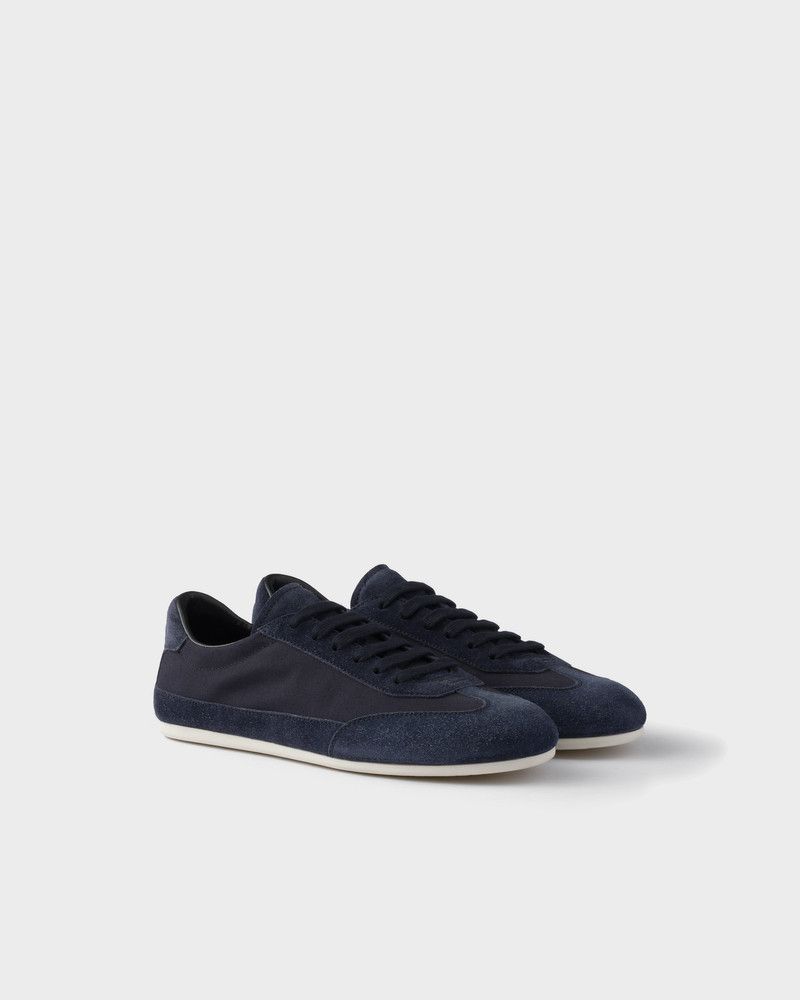 Prada o1mt1gz0226 Drill Suede Panel Sneakers in Blue Size US 7 / EU 40 - 1 Thumbnail