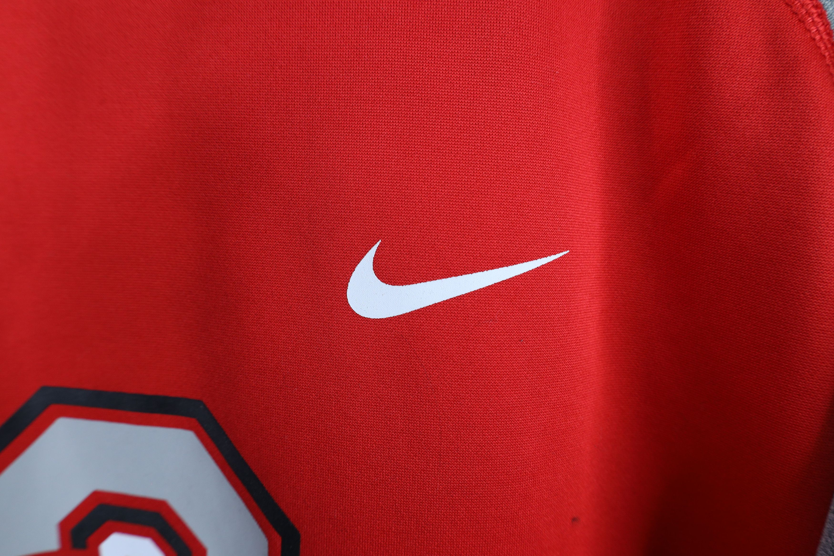 Nike × Vintage Nike Therma Fit Spell Out Ohio State University Hoodie Red Size US XXL / EU 58 / 5 - 4 Thumbnail