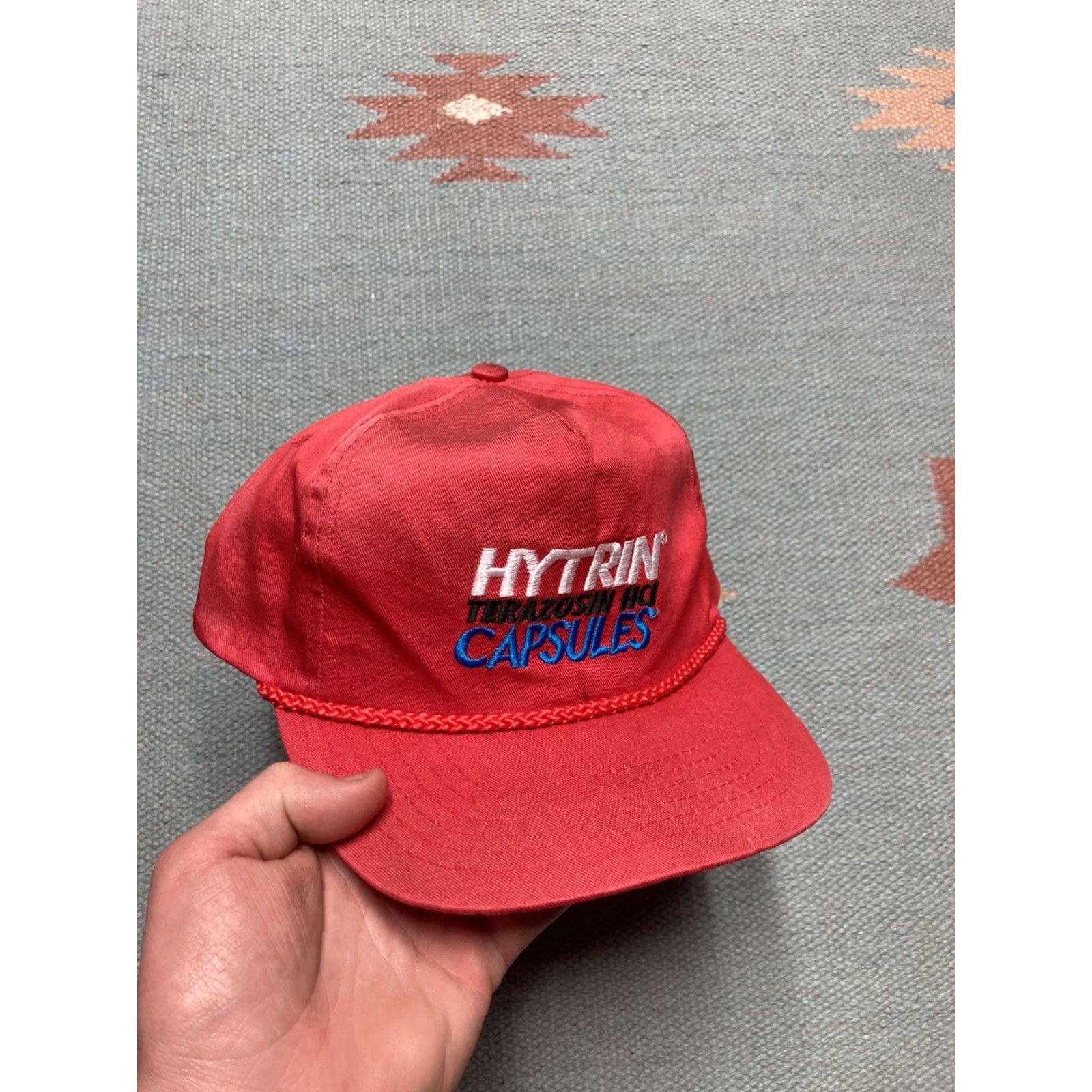 Vintage VINTAGE SnapBack Hat Cap 90s Red Men Adjustable Snapback Hytrin terazosin HCI capsules Drug Unclear Size ONE SIZE - 2 Thumbnail