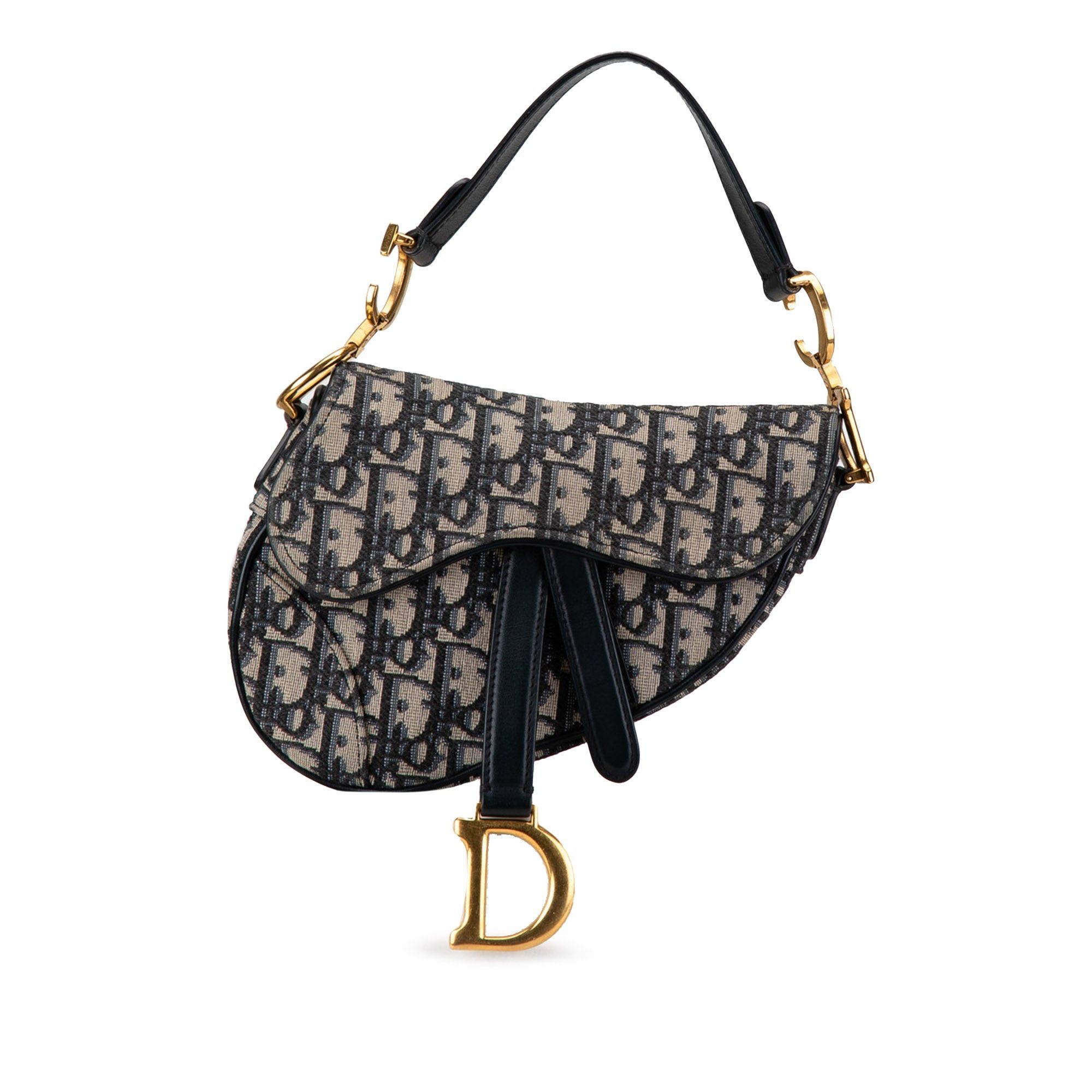 Dior Dior Mini Oblique Canvas Saddle Bag Blue Size ONE SIZE - 1 Thumbnail