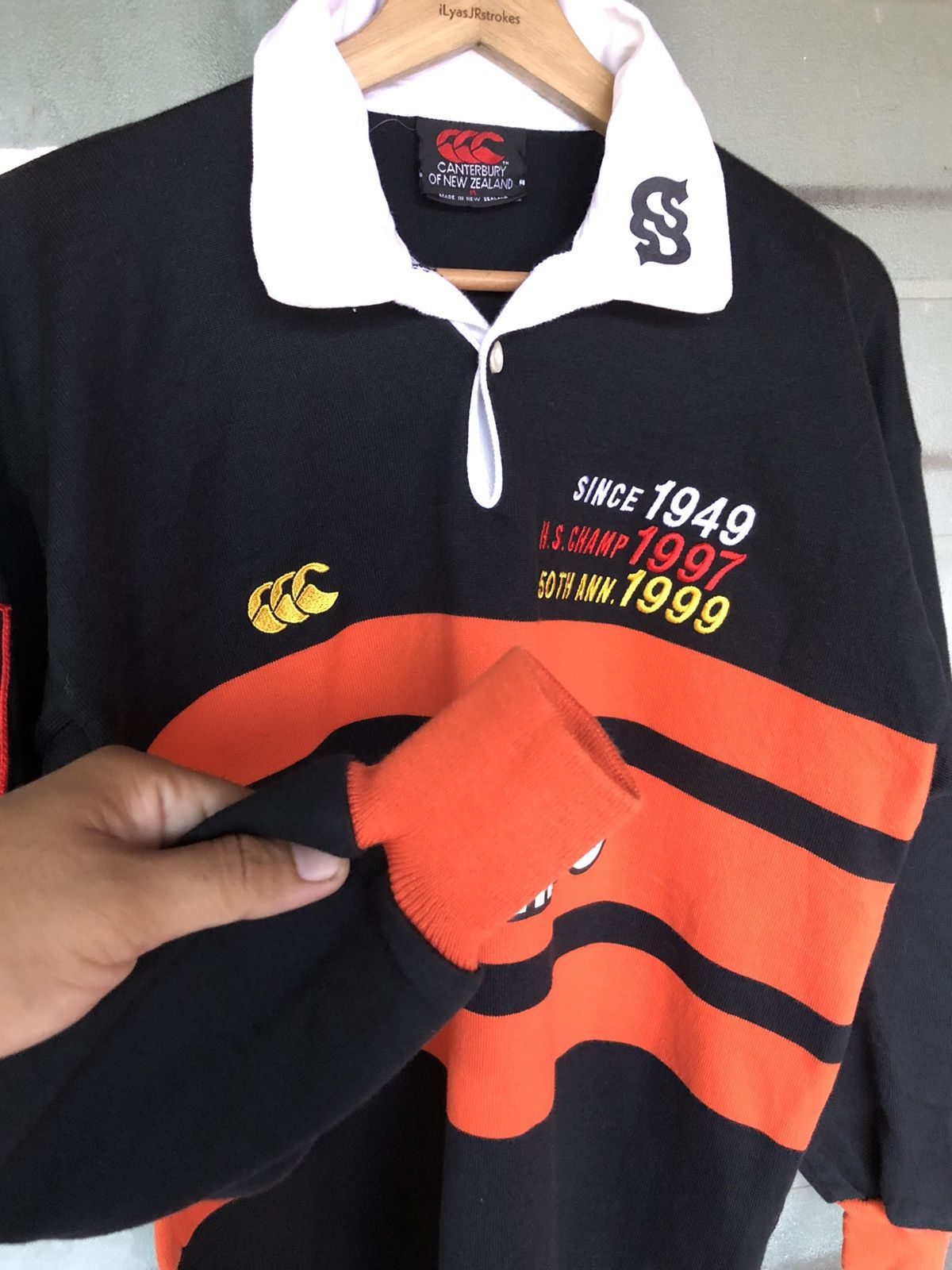 Canterbury of New Zealand Vintage 90's Canterbury Seiryo Rugby 50th Aniversary Sleeve Size US M / EU 48-50 / 2 - 10 Thumbnail