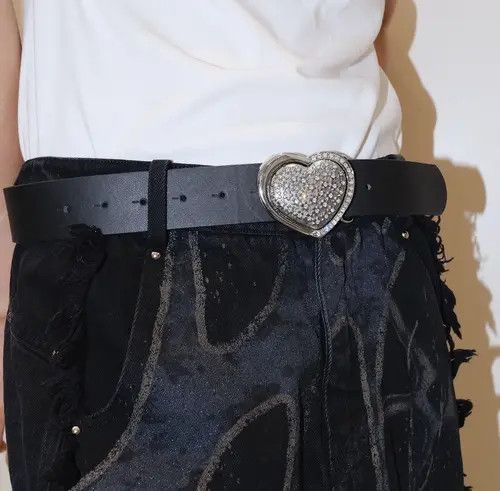 Other Outdoor retro punk rock rhinestone heart buckle belt Size ONE SIZE - 3 Thumbnail
