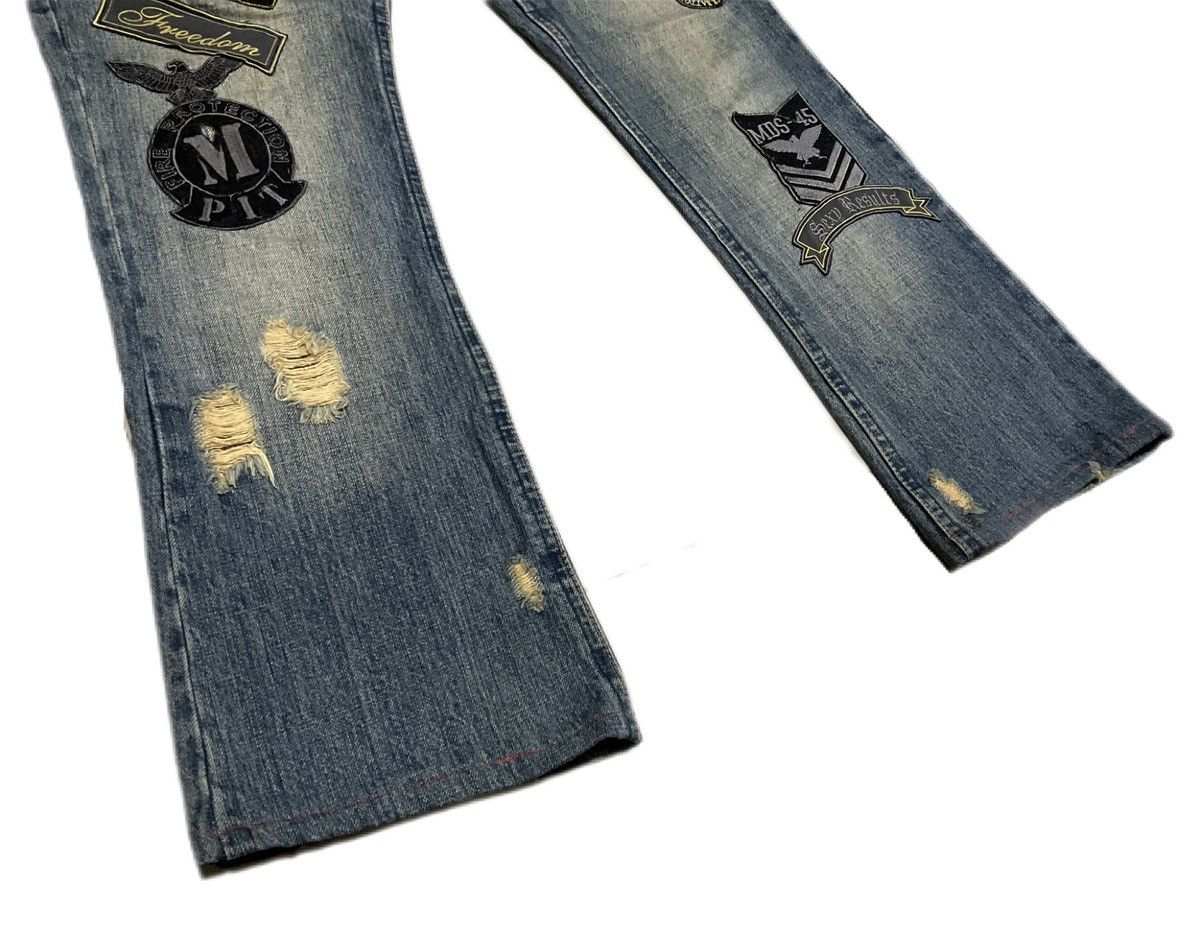 If Six Was Nine Midas Double Waist Lace Up Flared Denim Patchwork Size US 32 / EU 48 - 8 Thumbnail