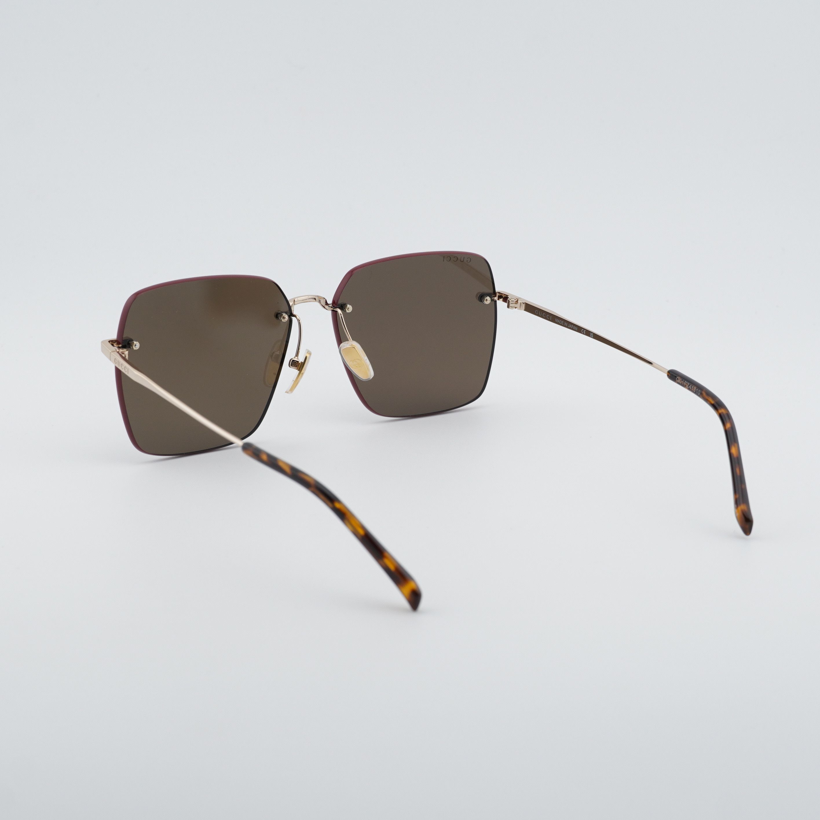 Gucci Gucci GG1955SA 002 Sunglasses Gold/Brown Square Frame Size ONE SIZE - 4 Thumbnail