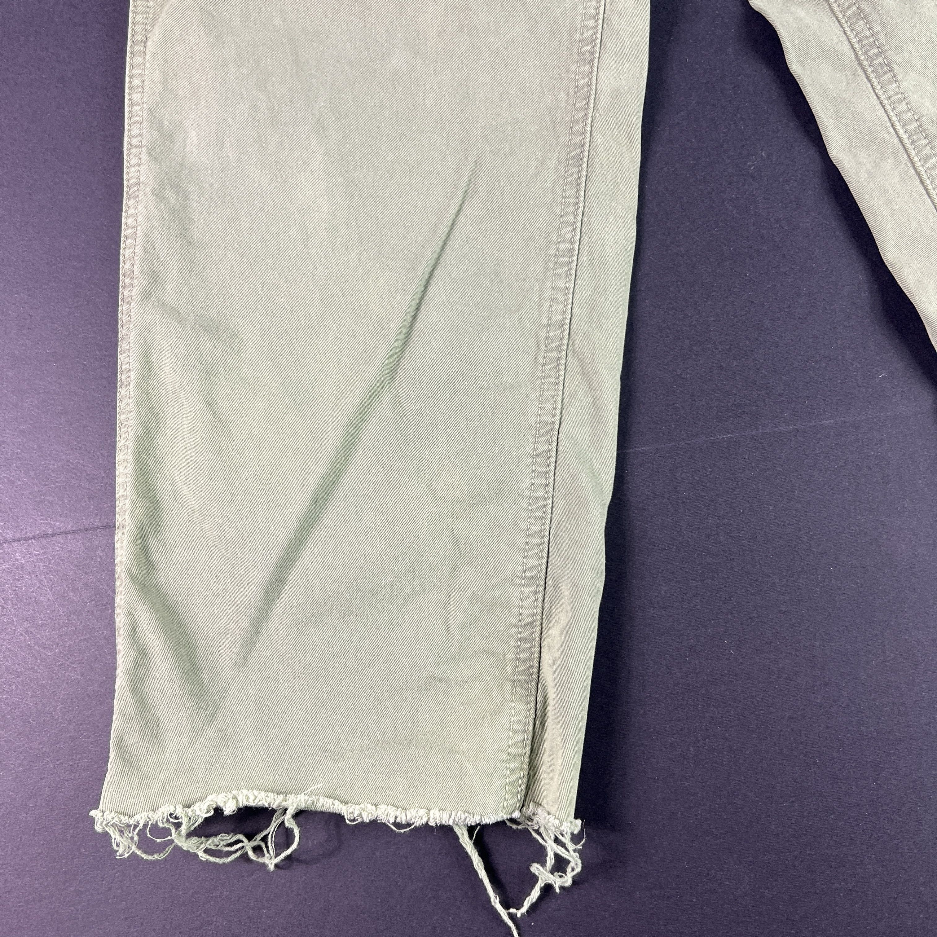 MOTHER Mother Pants Women High Rise Private Patch Pocket Ankle Fray Size 24" / US 00 / IT 34 - 6 Thumbnail