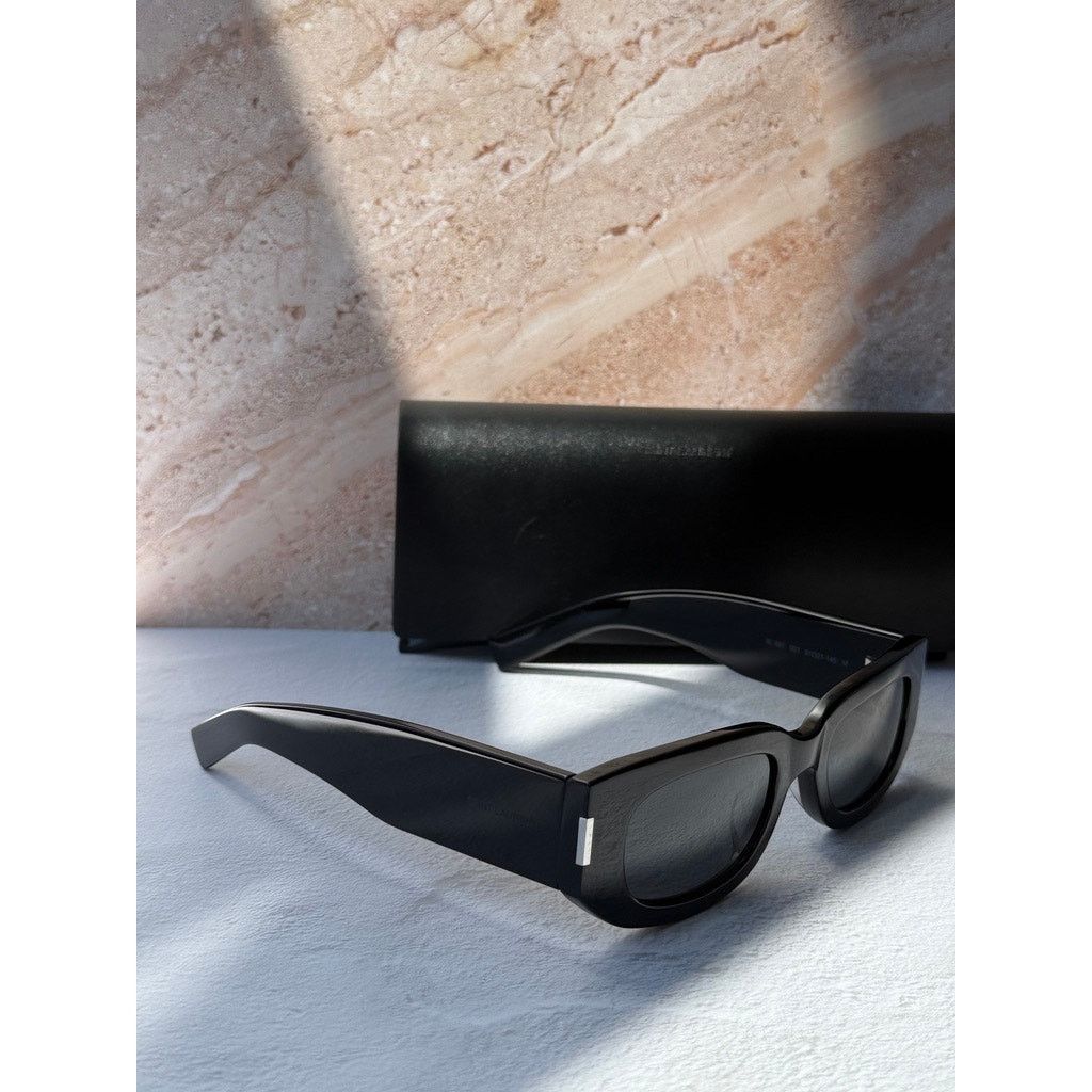 Saint Laurent Paris NEW Saint Laurent SL697 Unisex Sunglasses in Black Size ONE SIZE - 3 Thumbnail