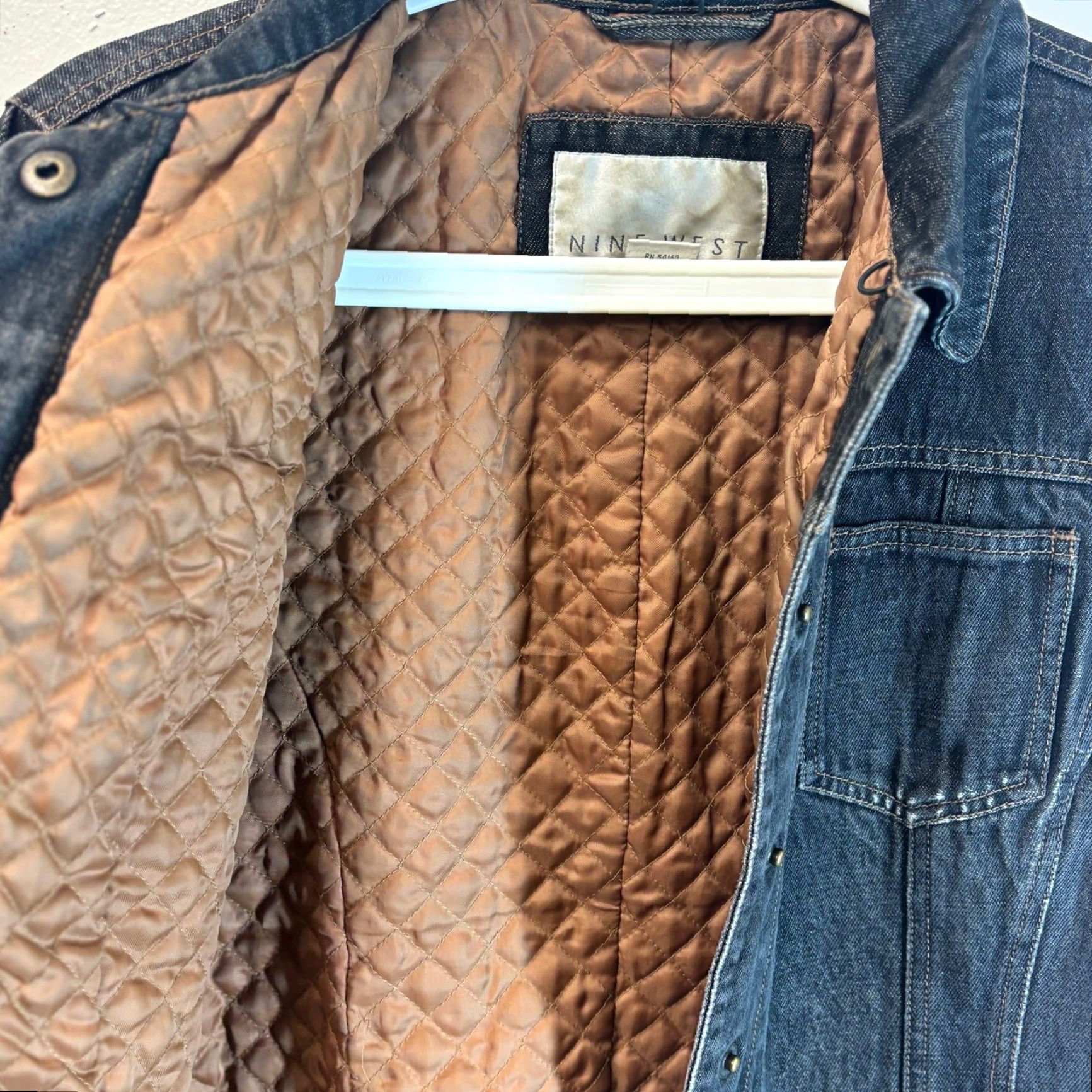 Nine West Nine West Jacket Womens Medium Black Denim Quilted Lined Notch Snap Western Jacket Size M / US 6-8 / IT 42-44 - 6 Thumbnail