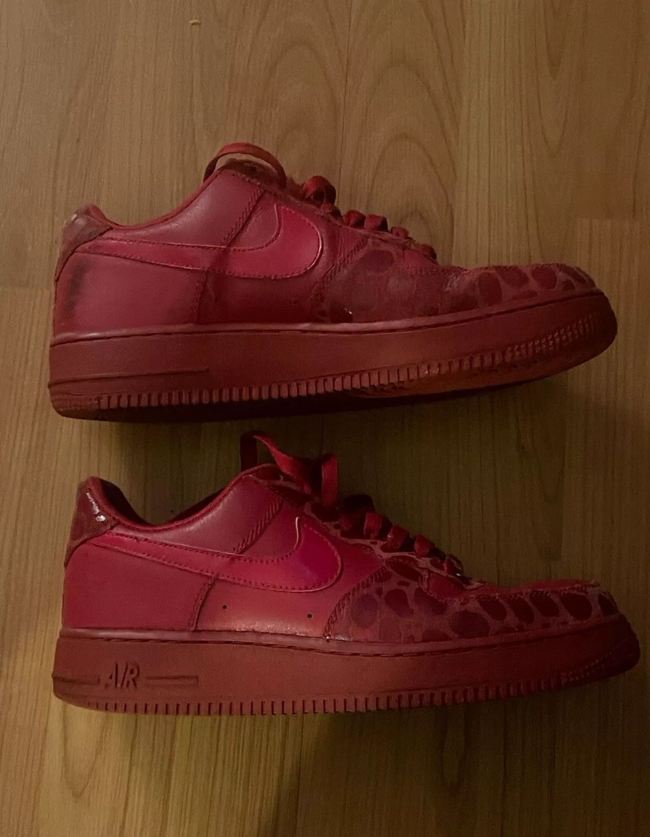 Nike NIKE AIR FORCE 1 '82 (2009) LEOPARD PRINT RED/GOLD Size US 9 / IT 39 - 6 Thumbnail
