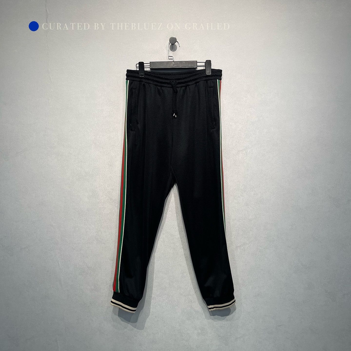 Gucci Black Web Stripe Track Pants Size US 34 / EU 50 - 1 Thumbnail