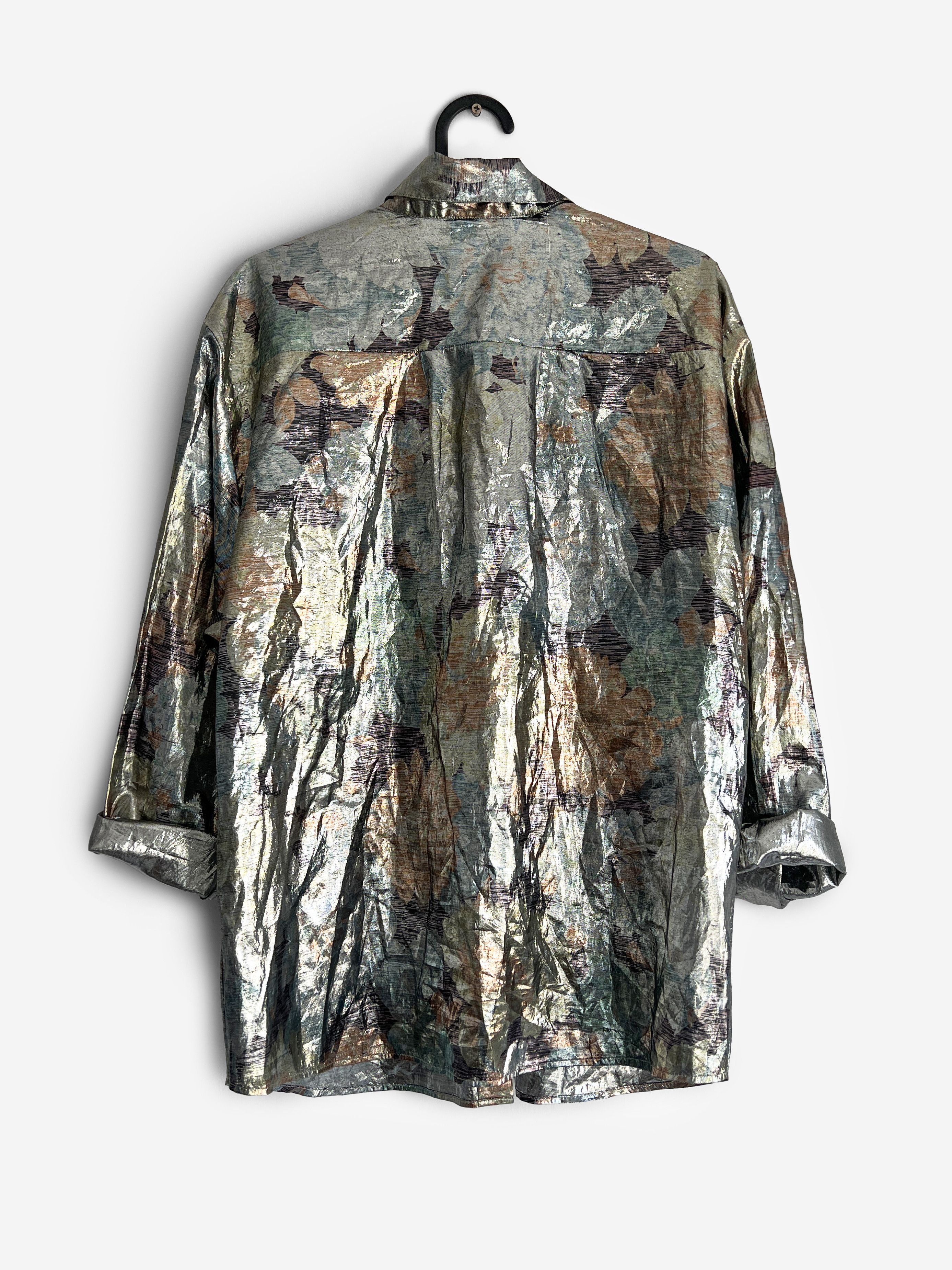 Vintage Metallic shiny silver gold shirt vintage unisex Size US L / EU 52-54 / 3 - 2 Thumbnail