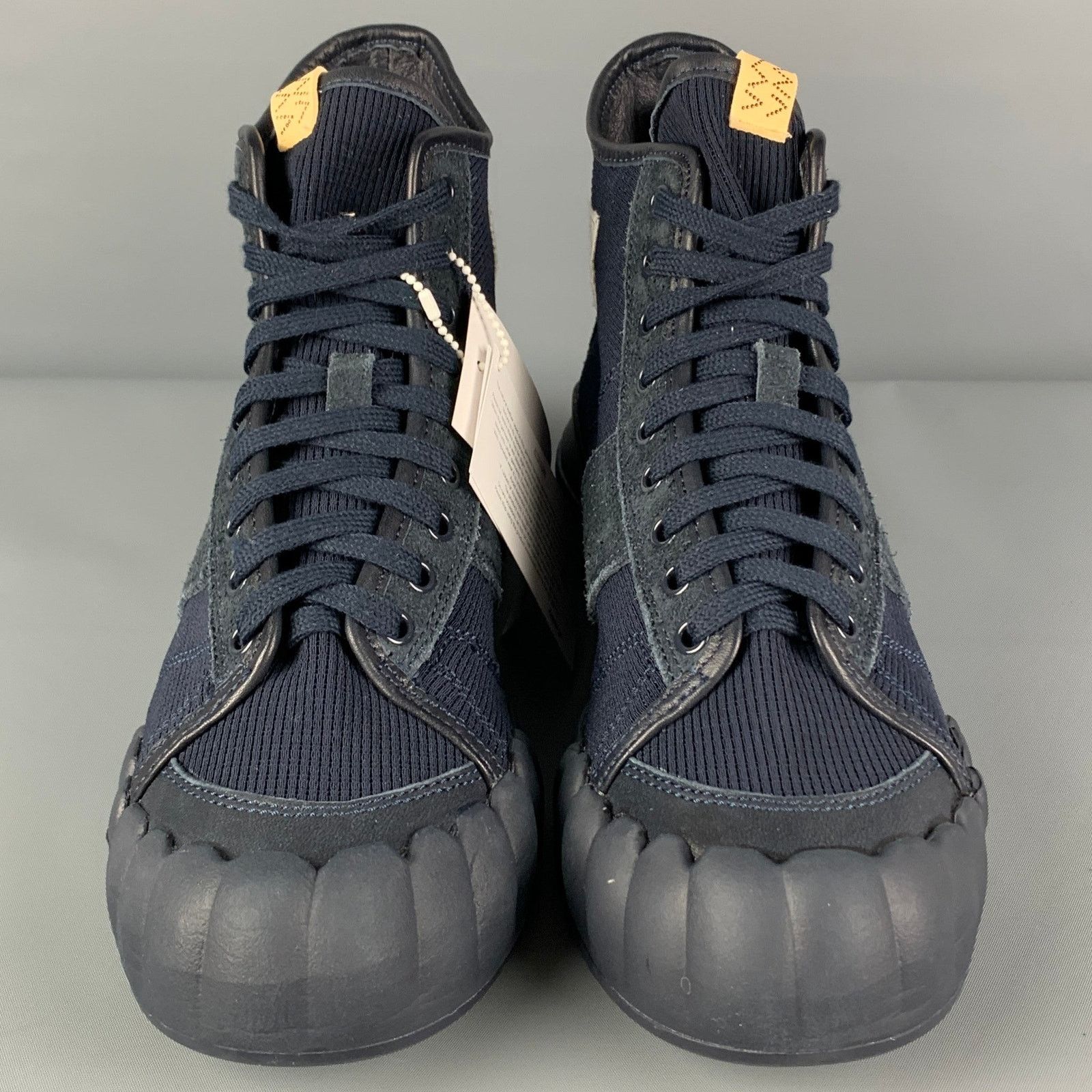Visvim VISVIM 10.5 Navy Mixed Material Lanier High-Top Sneakers Size US 10.5 / EU 43-44 - 4 Thumbnail