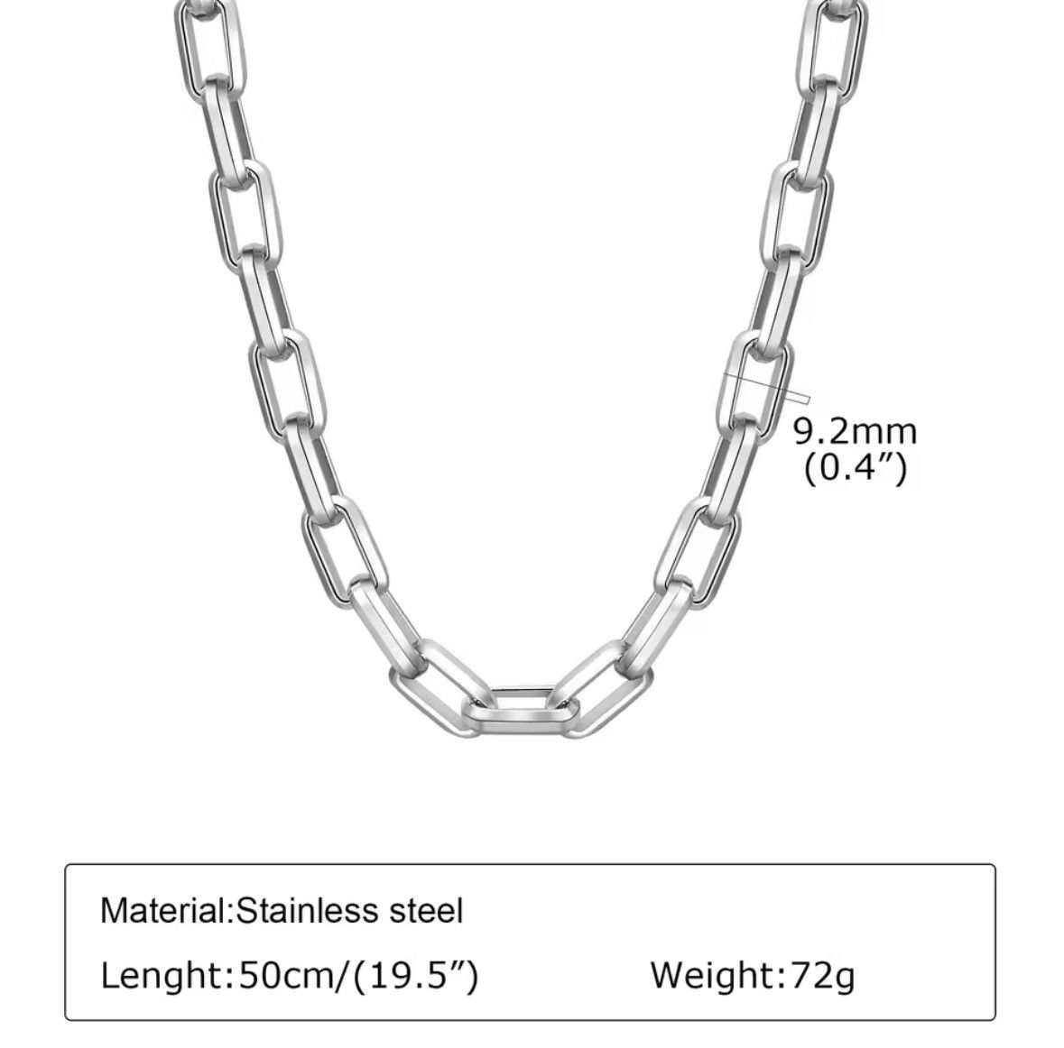 Other Stainless Steel Square Chain Collar, Size ONE SIZE - 3 Thumbnail