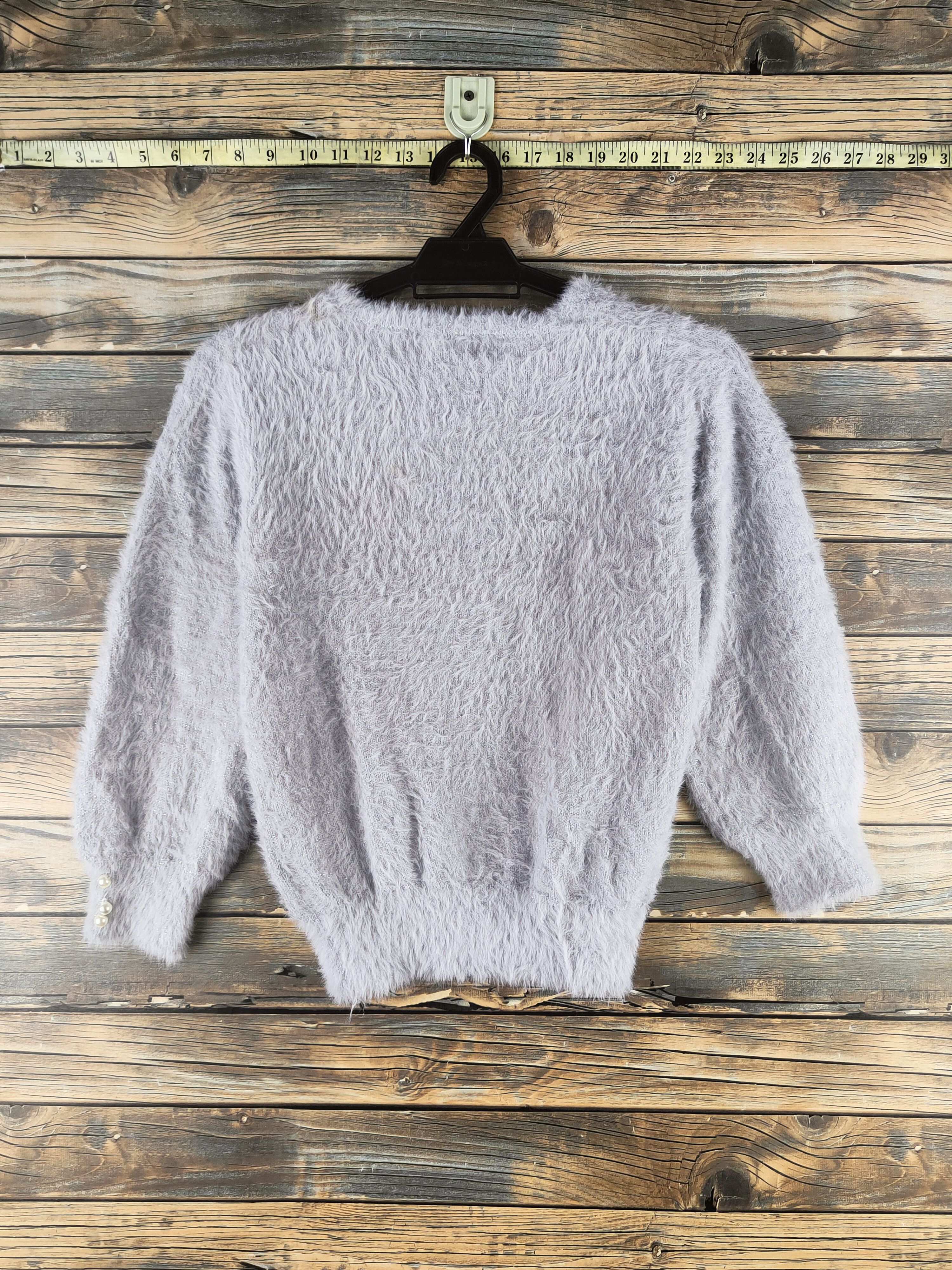 Japanese Brand DL Laisse Passe Gray Fur Mohair Knitwear #46-981 Size XS / US 0-2 / IT 36-38 - 7 Thumbnail