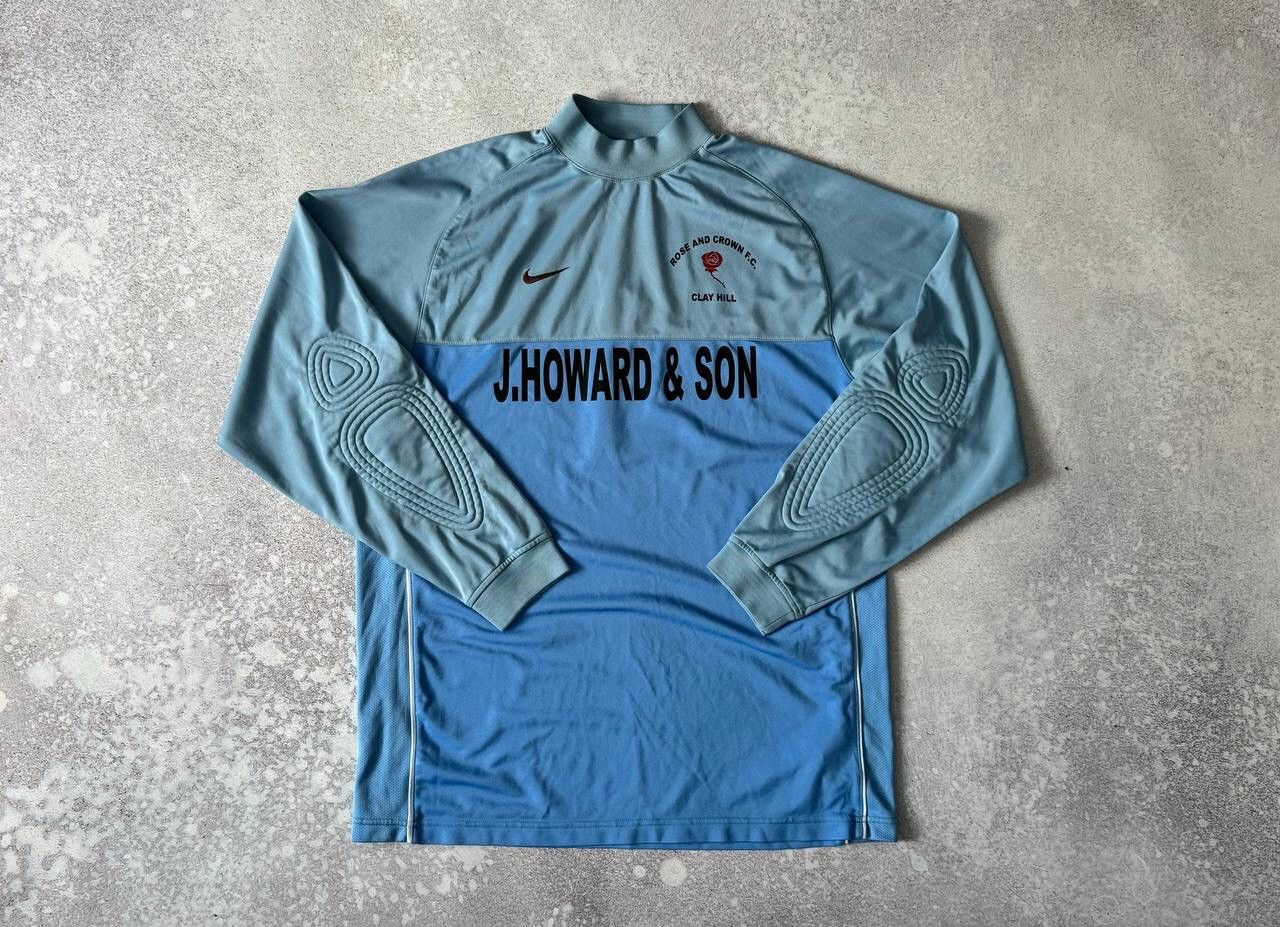 Nike × Vintage Vintage Nike Goalkeeper Long Sleeve Swoosh Logo Y2K Rare Size US L / EU 52-54 / 3 - 1 Thumbnail