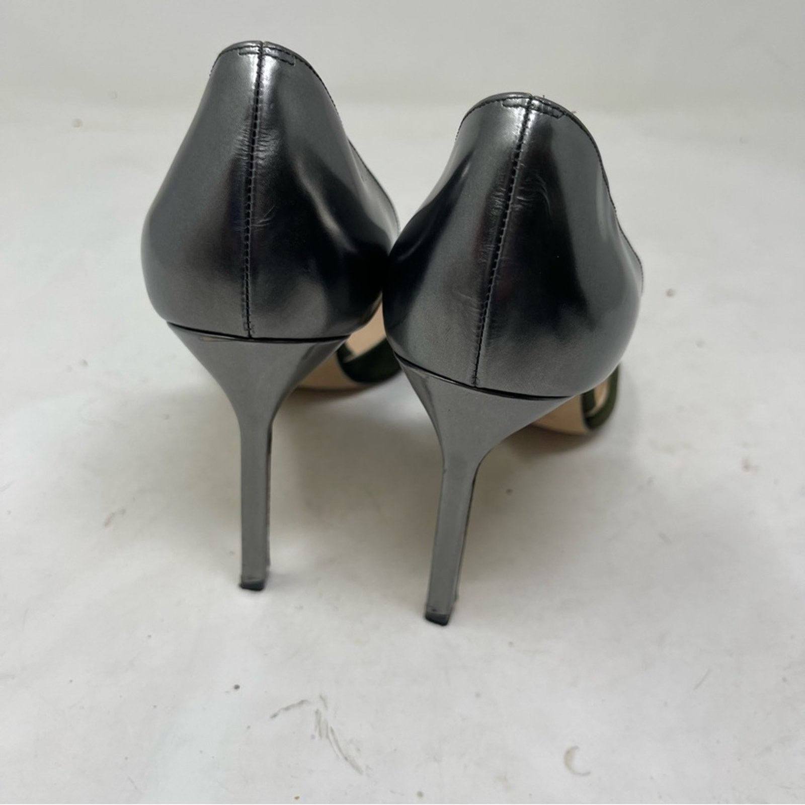 Manolo Blahnik ManoloBlahnik D’orsey green suede silver leather heels 100mm Size US 7.5 / IT 37.5 - 9 Thumbnail