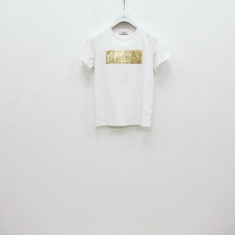 Valentino Valentino White Men's T-Shirt with Gold Logo 0089 Size US M / EU 48-50 / 2 - 1 Thumbnail