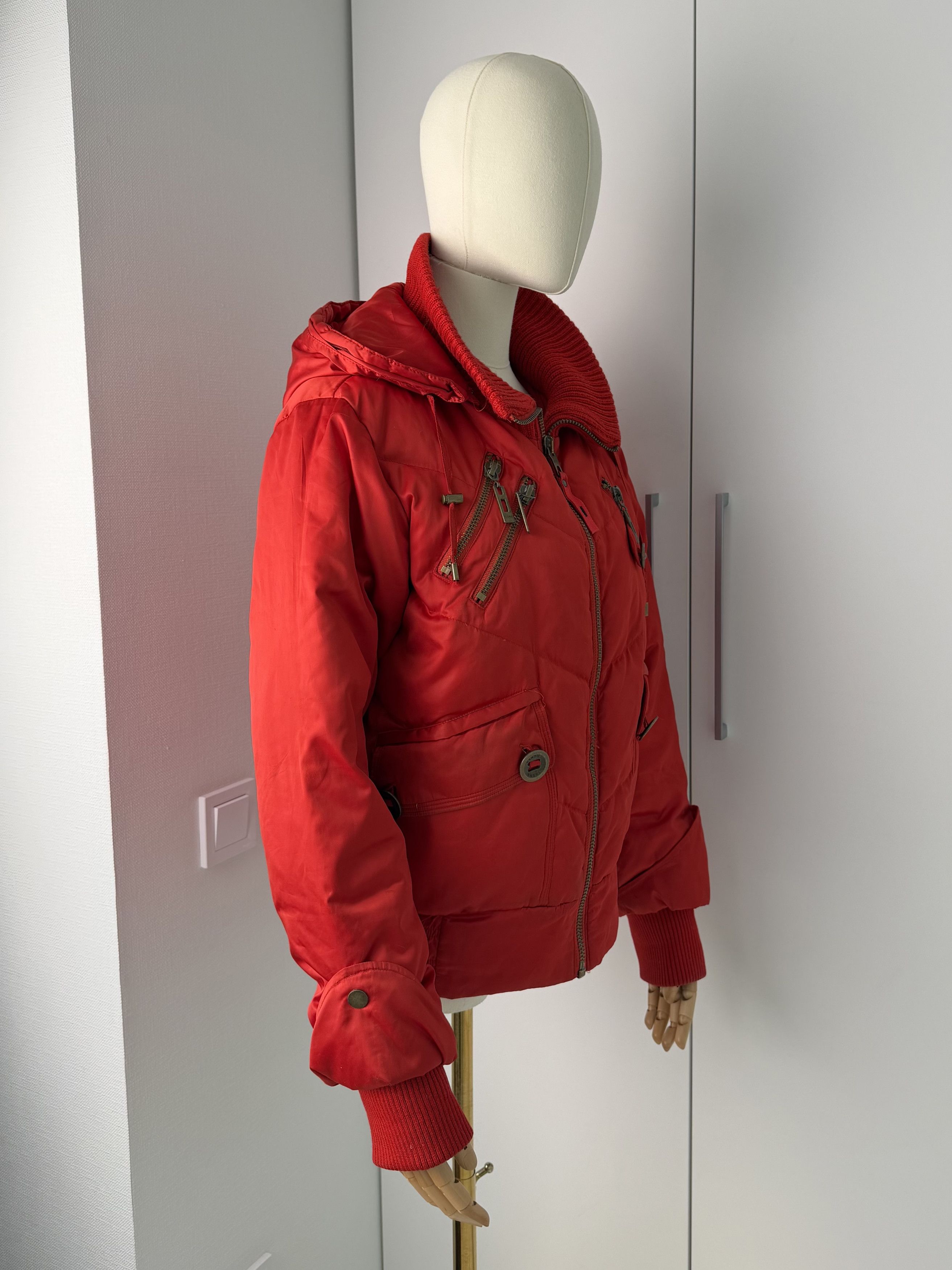 Vintage Vintage Red Puffer Jacket Women's Hooded Quilted Winter Coat Size L / US 10 / IT 46 - 3 Thumbnail
