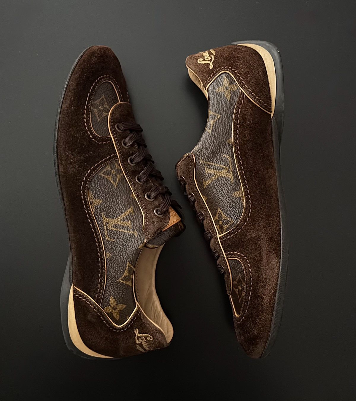 Louis Vuitton LOUIS VUITTON 2008 Monogram Low Profile Sneakers LV trainers Size US 6 / IT 36 - 3 Thumbnail