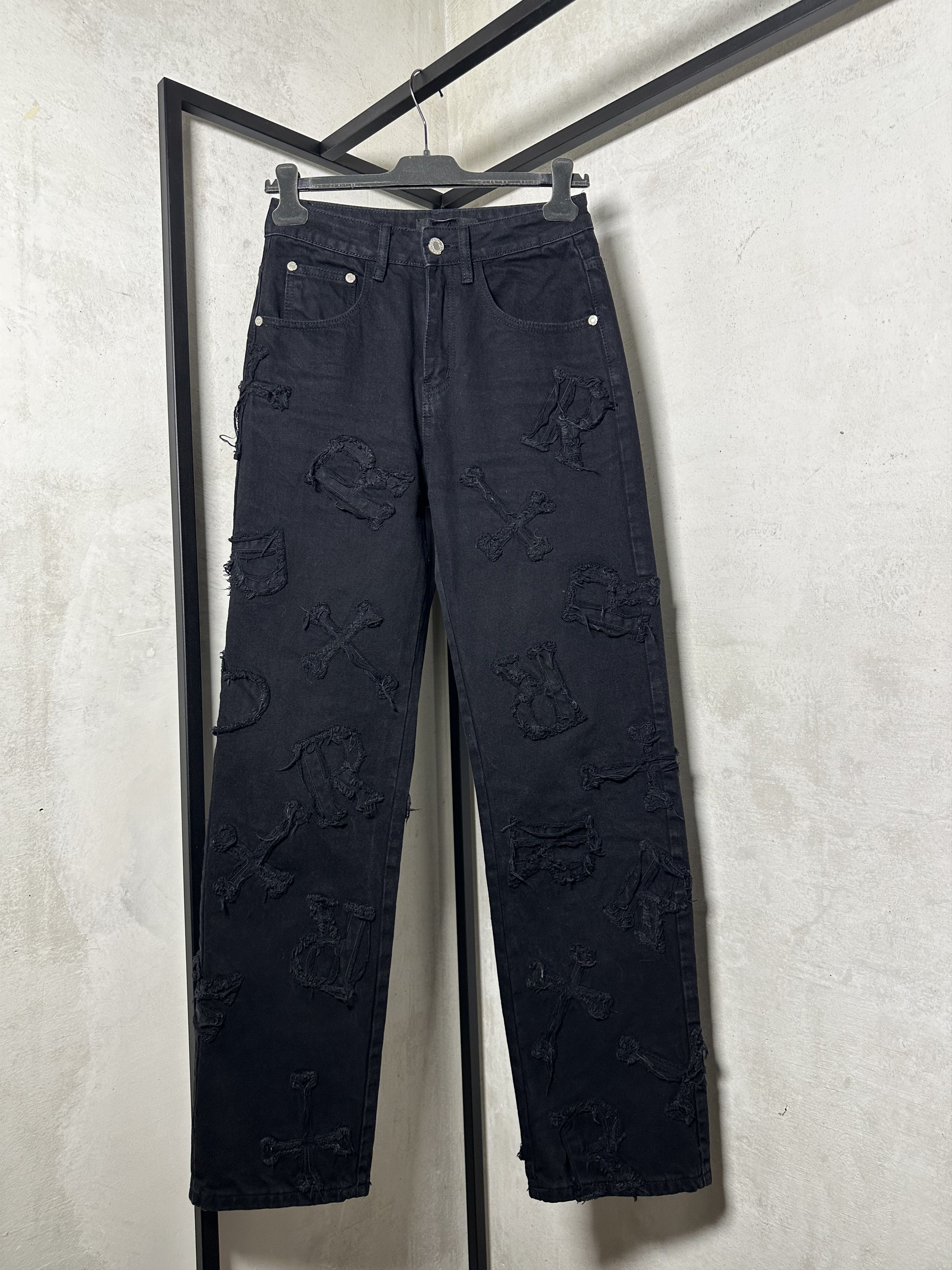 Japanese Brand Racer Worldwide Washed Black Patch Crucifix Heavy Jeans Size US 26 / EU 42 - 1 Thumbnail