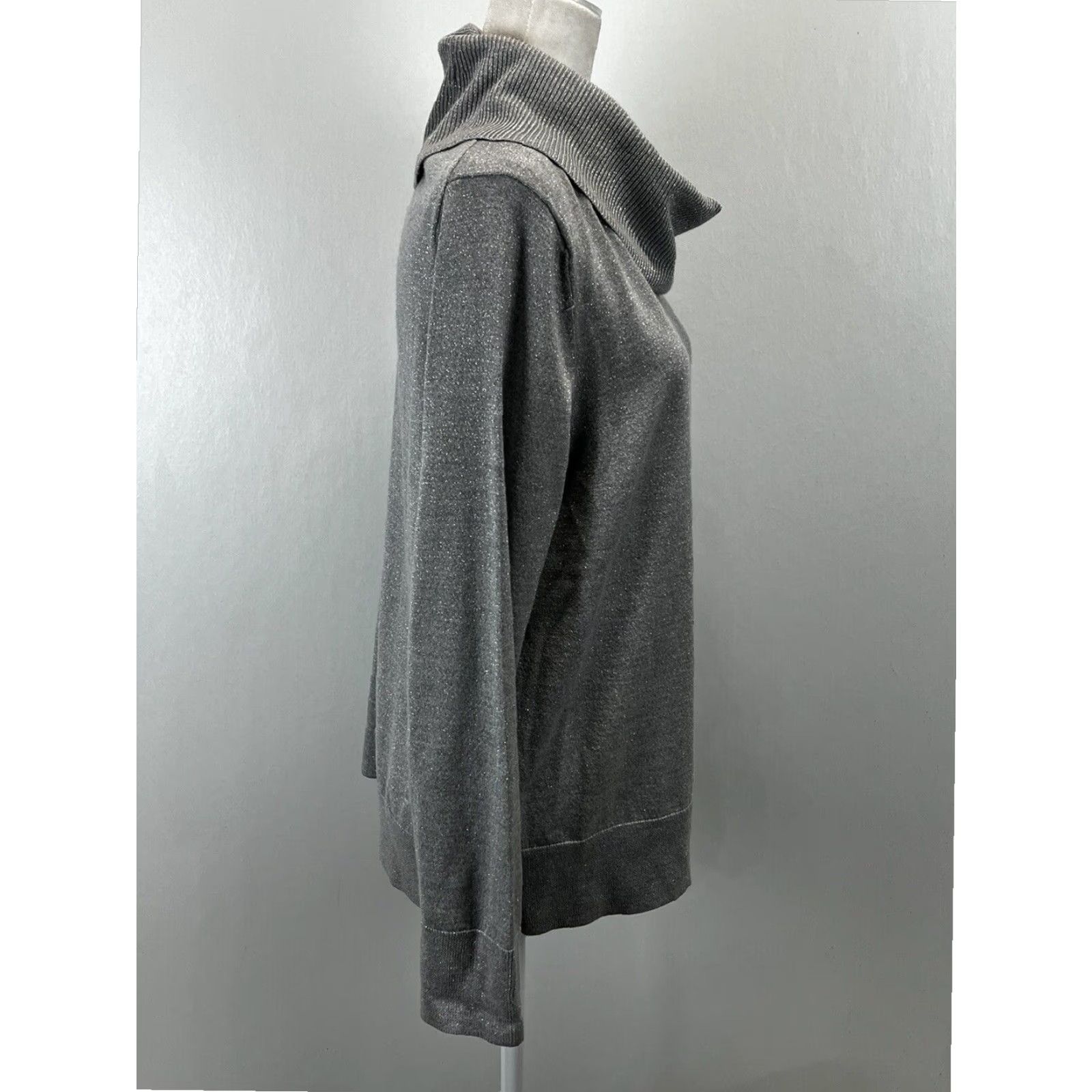 Talbots Talbots Cowl Neck Pullover Sweater Adult Extra Large Gray Shimmer Womens Size XL / US 12-14 / IT 48-50 - 4 Thumbnail