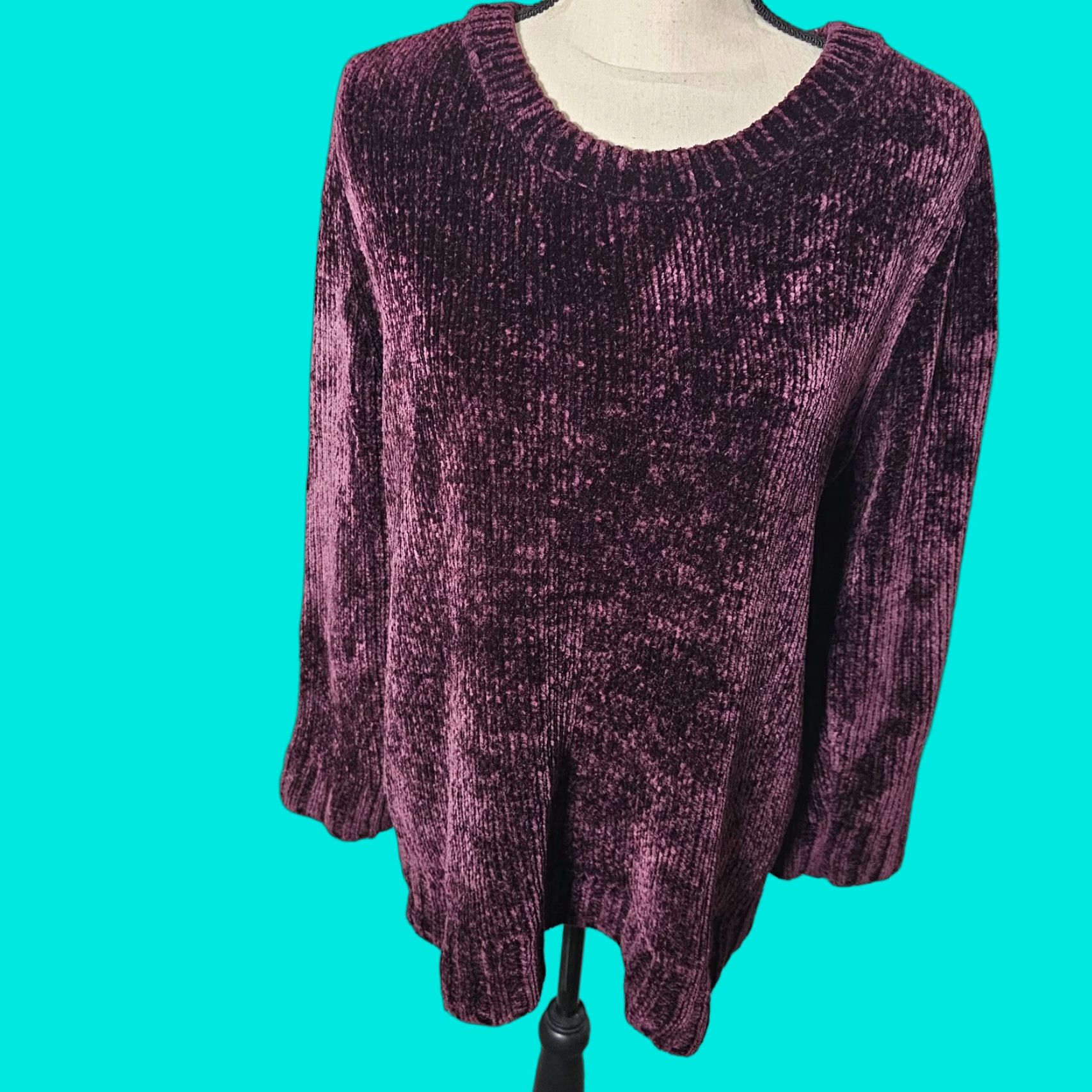 Orvis Orvis Women's Purple Crew Neck Long Sleeve Chenille Sweater M Size M / US 6-8 / IT 42-44 - 1 Thumbnail
