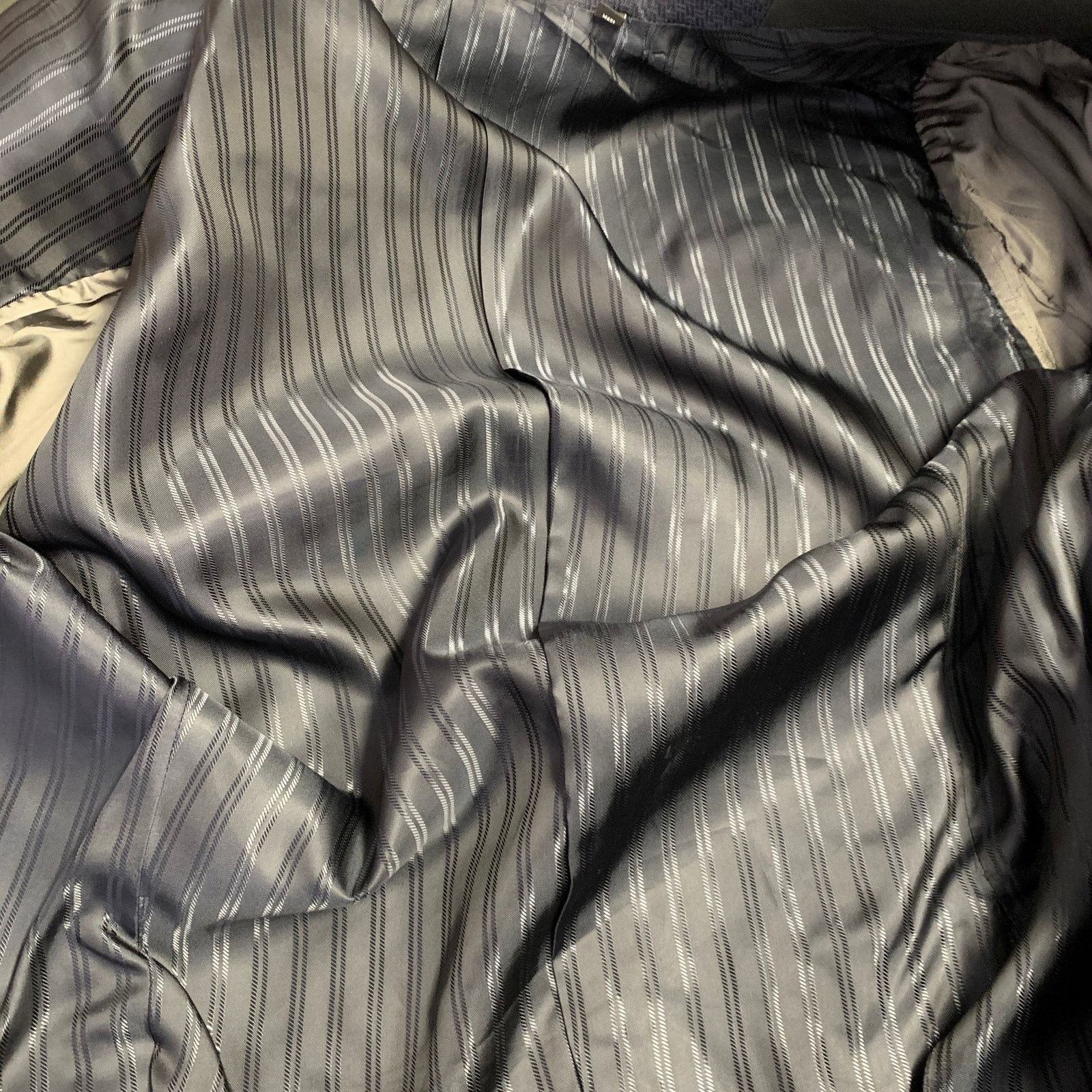 Emporio Armani EMPORIO ARMANI Navy Black Textured Wool Silk Sport Coat Size 40R - 9 Thumbnail