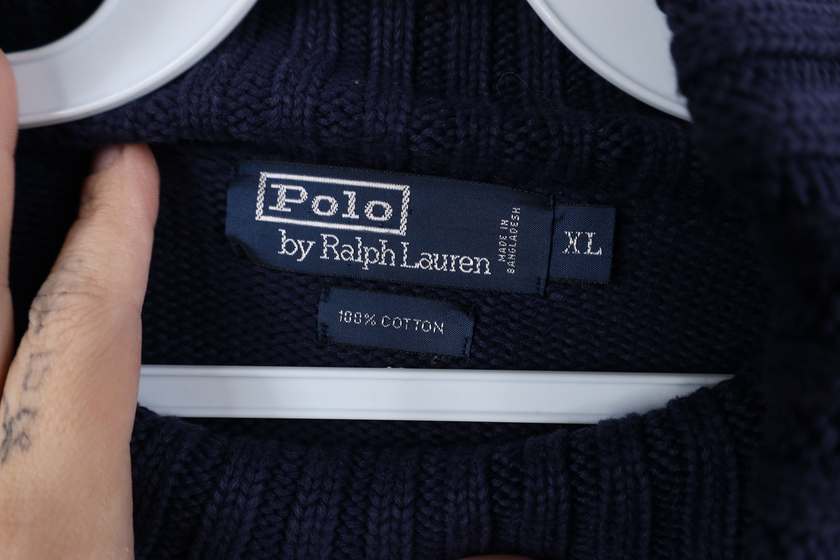 Ralph Lauren Vintage 90s Ralph Lauren Cotton Knit Turtleneck Sweater Size US XL / EU 56 / 4 - 8 Thumbnail