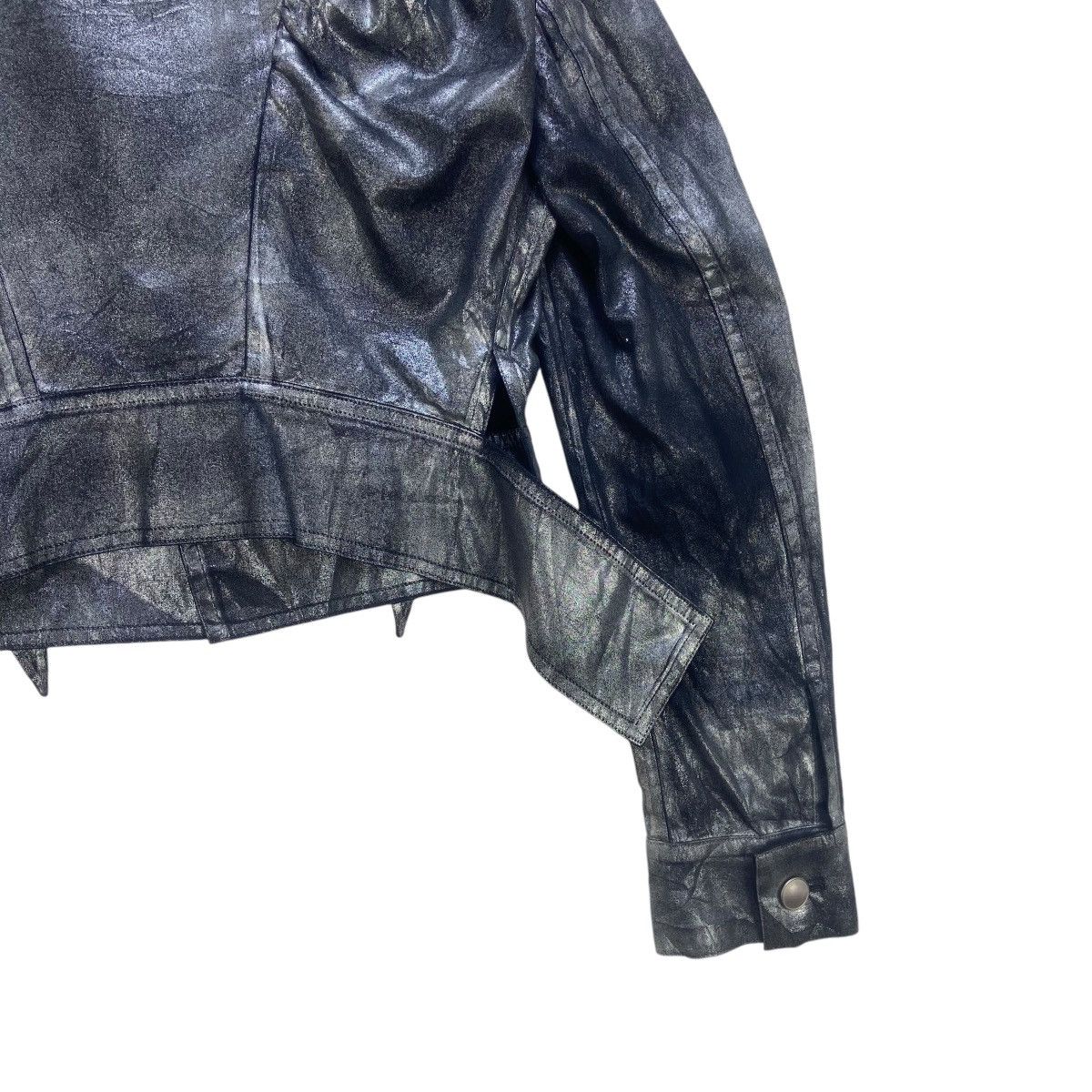 Designer × Yohji Yamamoto 🔥Yohji Yamamoto Silver Metallic Foil Cropped Jacket Size S / US 4 / IT 40 - 18 Thumbnail