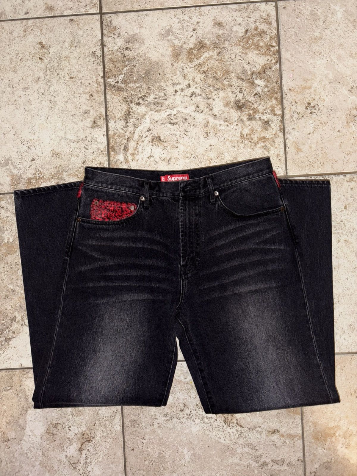 Supreme Supreme Leopard Faux Fur Loose Fit Jean In Hand Size US 32 / EU 48 - 3 Thumbnail