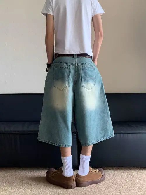 Japanese Brand × Jean Blue washed vintage casual denim shorts y2k Size US 32 / EU 48 - 3 Thumbnail