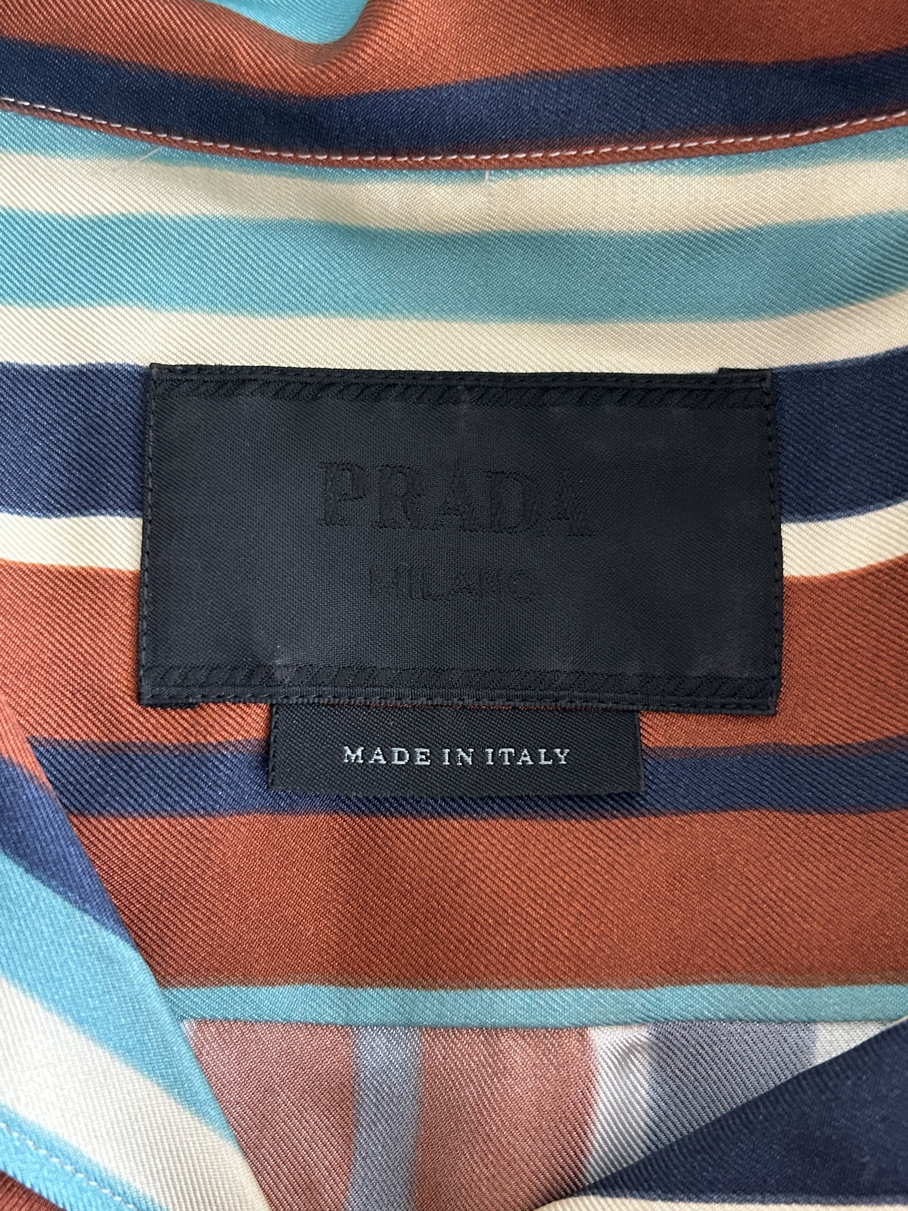 Prada Prada Brown Striped Button Up Shirt Size US XXL / EU 58 / 5 - 3 Thumbnail