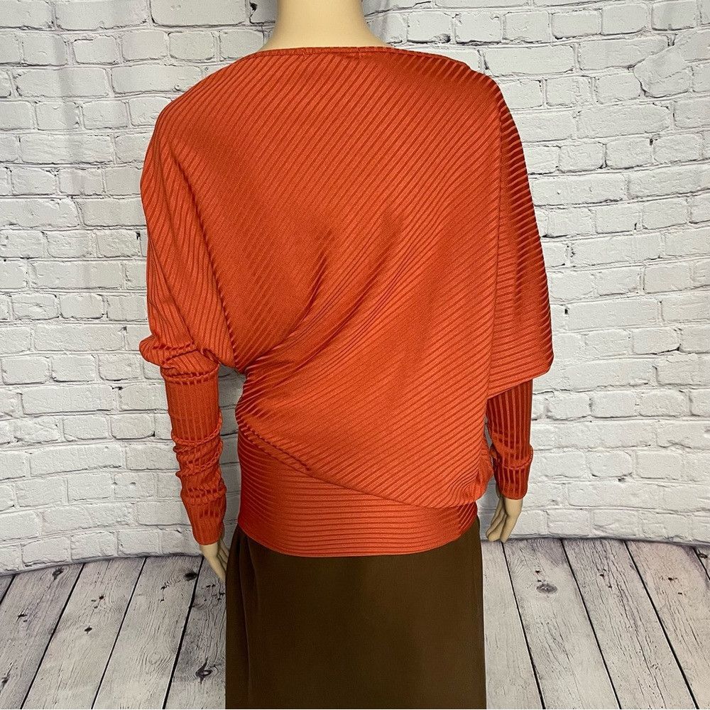 Other NWT New Parisian Asymmetrical Long Sleeve Orange Top Made i Size S / US 4 / IT 40 - 5 Thumbnail
