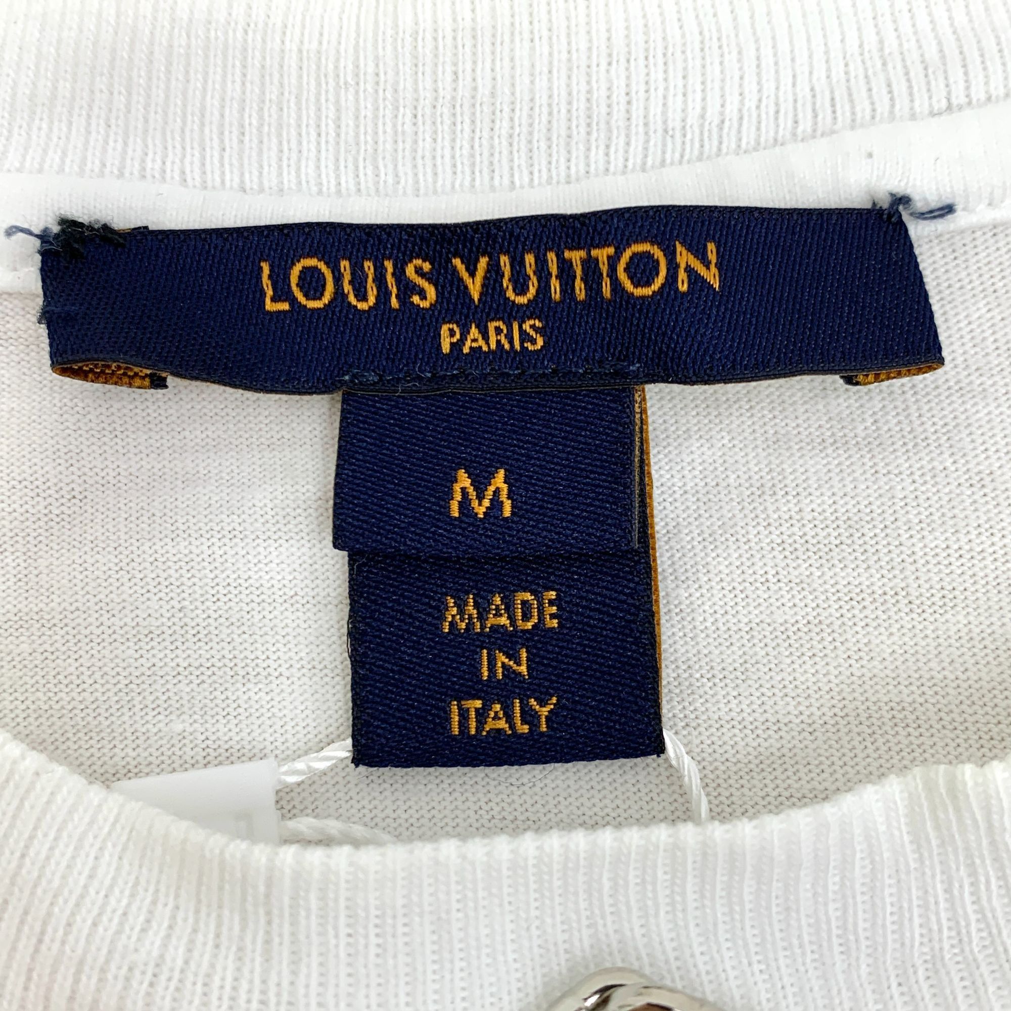 Louis Vuitton Louis Vuitton White Printed Cotton Round-Neck Short-Sleeve T Size M / US 6-8 / IT 42-44 - 2 Thumbnail
