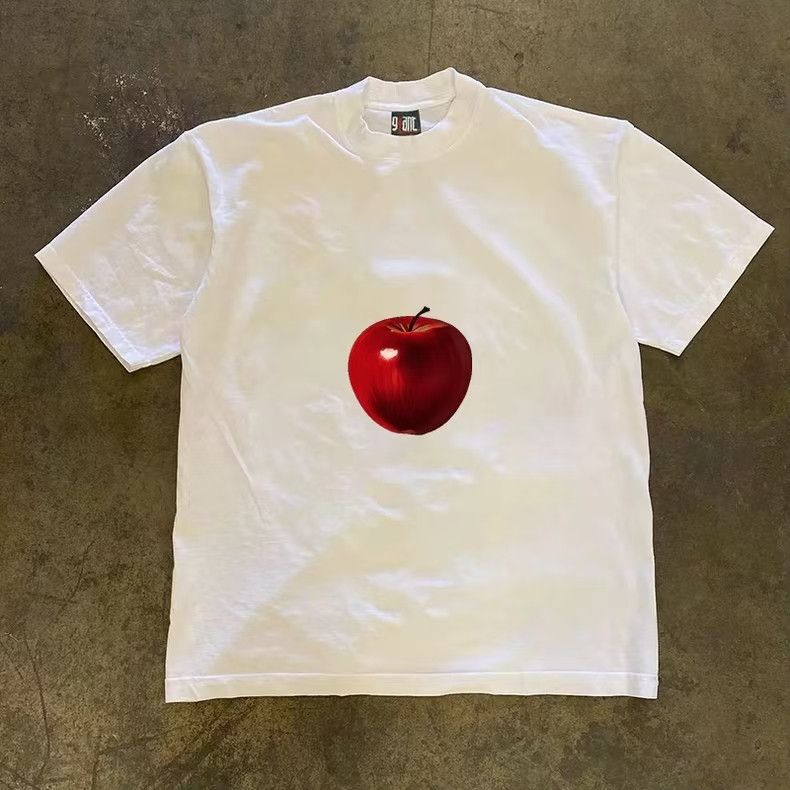 Japanese Brand White retro apple print t-shirt Size US M / EU 48-50 / 2 - 1 Thumbnail