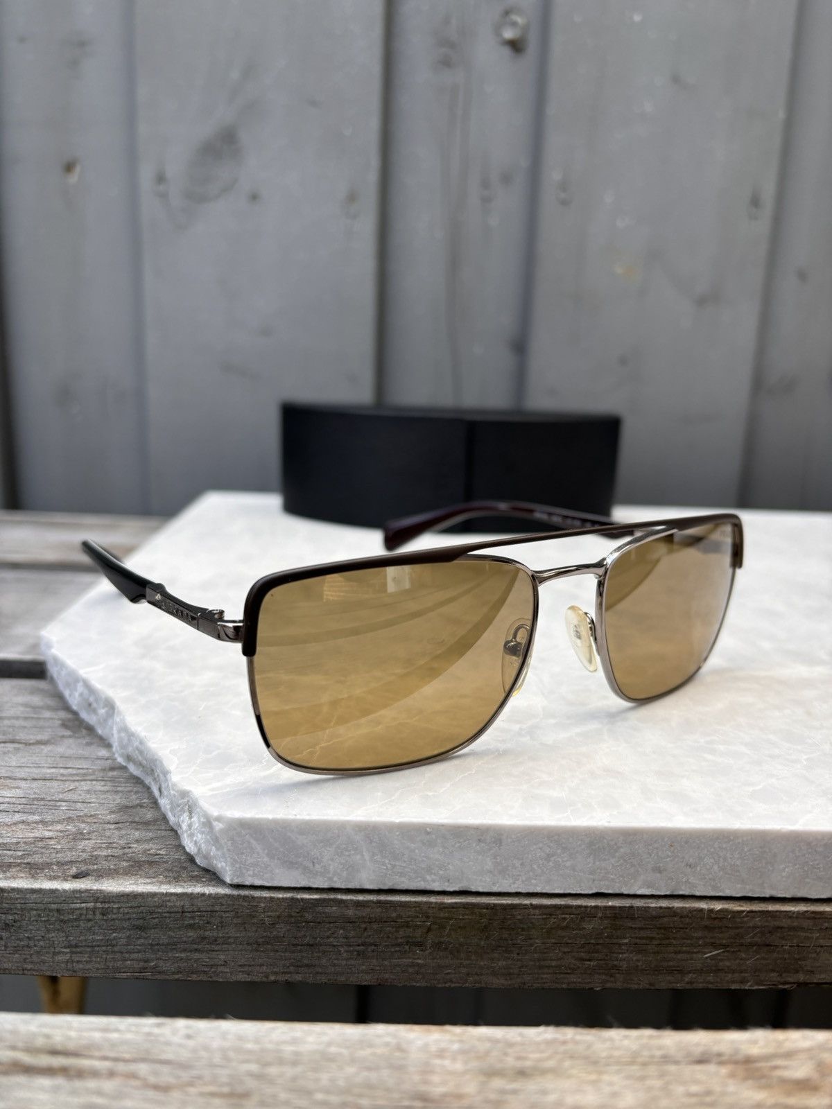 Designer × Prada Prada Sunglasses SPR 50Q Metal Chrome Aviator Wayfarer Bar Size ONE SIZE - 2 Thumbnail