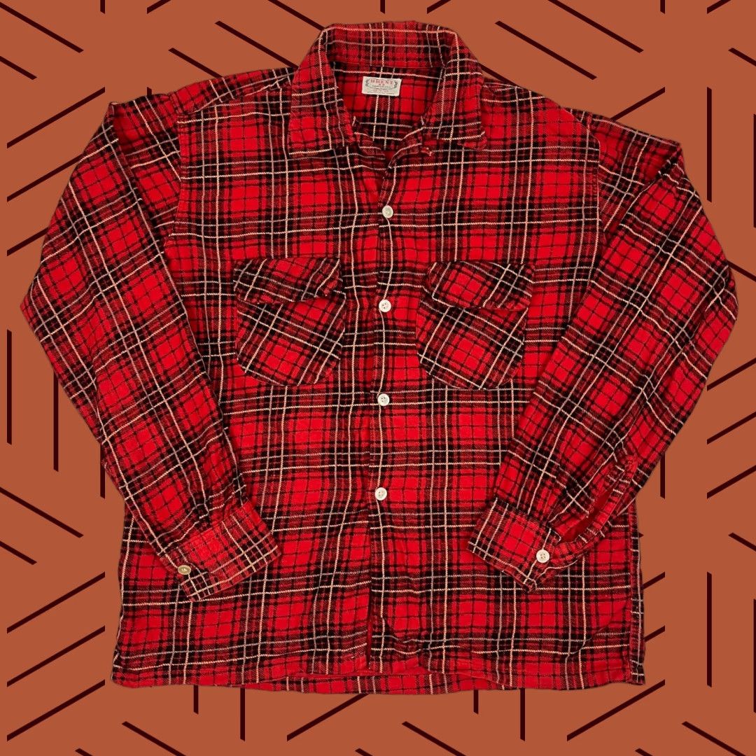 Vintage VINTAGE Montgomery Ward Brent Sanforized Shirt Mens M Red Plaid Flannel Button-Up Shirt Size US M / EU 48-50 / 2 - 1 Thumbnail