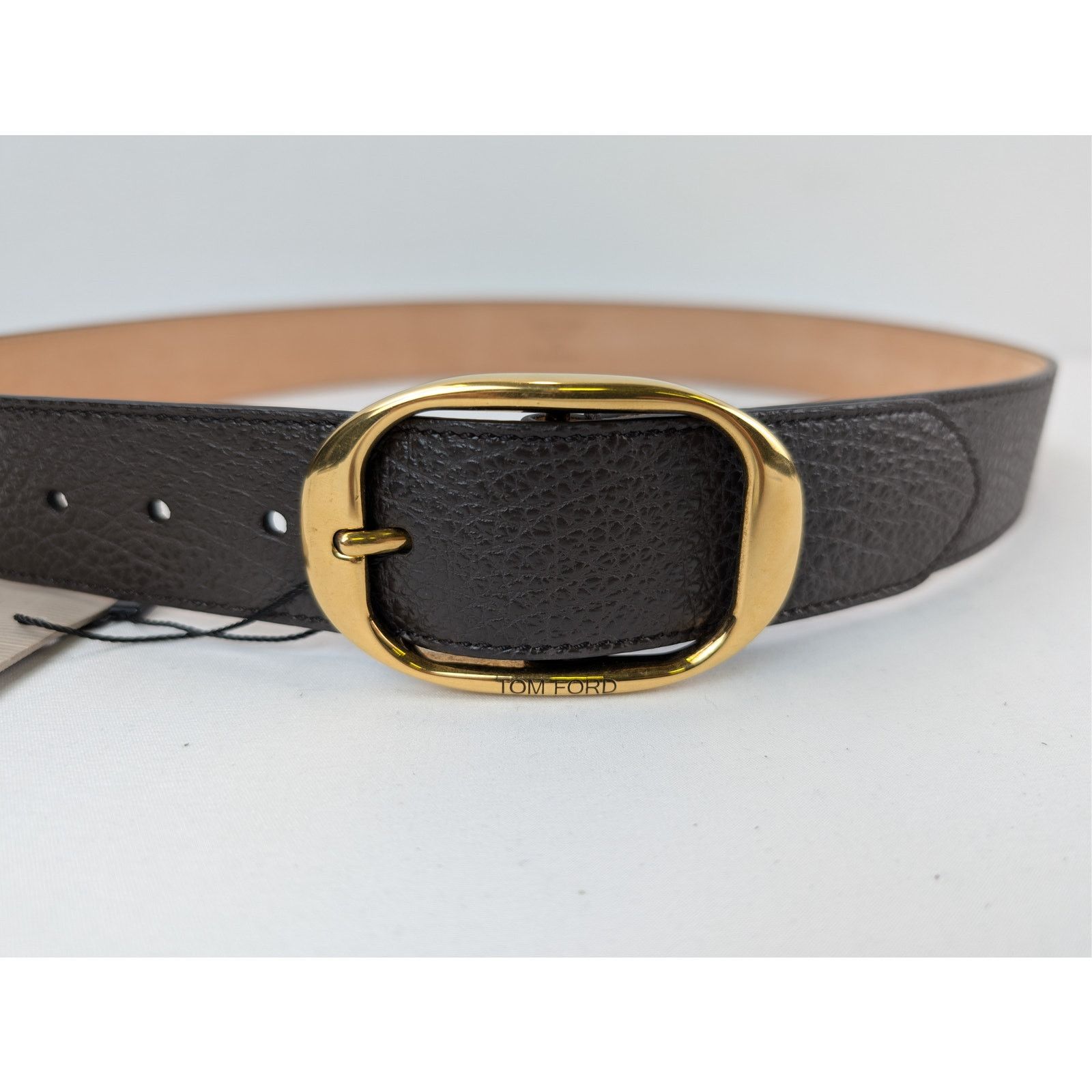 Tom Ford o1rshd1 Size: 100 / Men's Vacchetta Leather Oval-Buckle Belt Size 40 - 3 Thumbnail