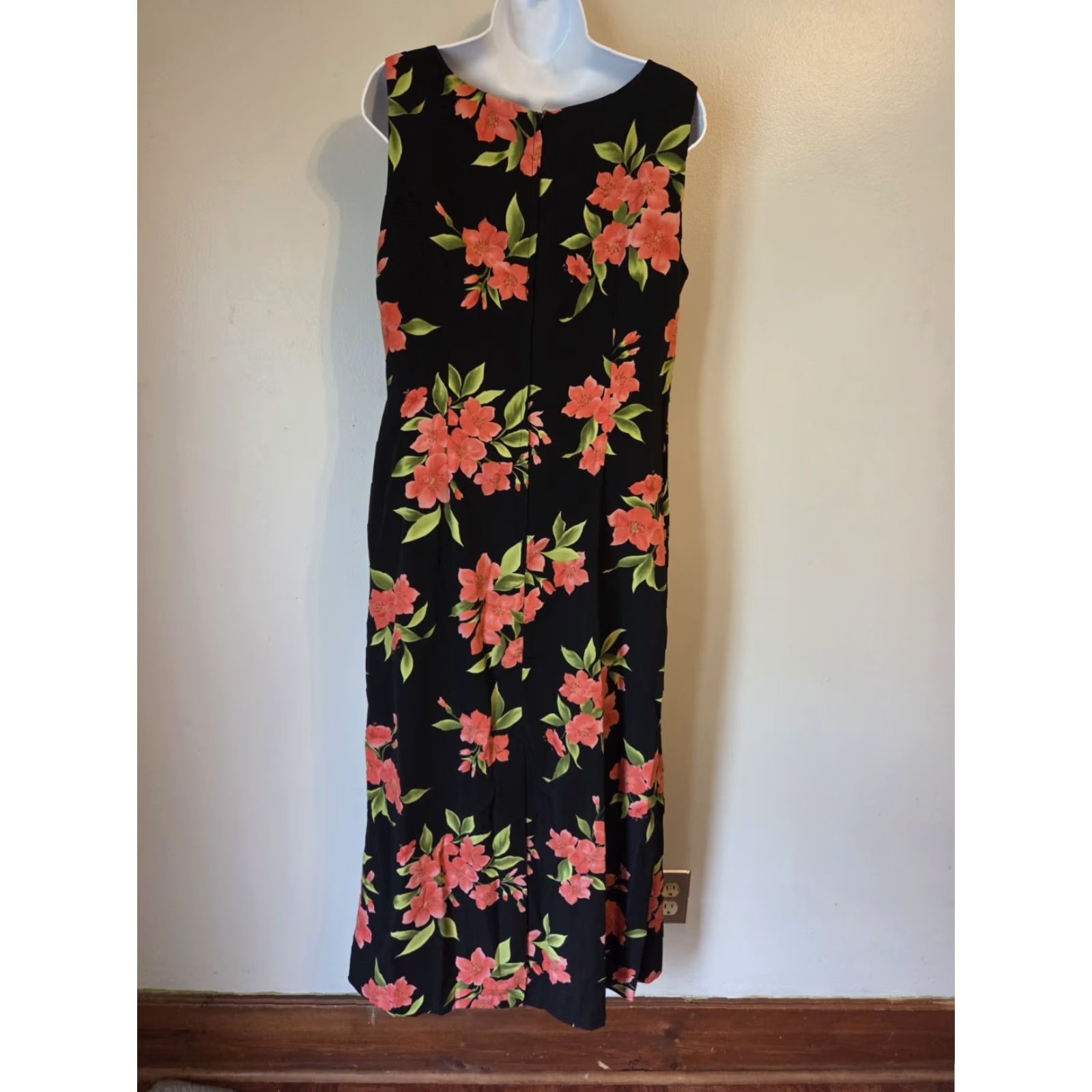 Vintage Studio I Black Floral Sleeveless Sheath Maxi Dress Womens 10 Size L / US 10 / IT 46 - 5 Thumbnail