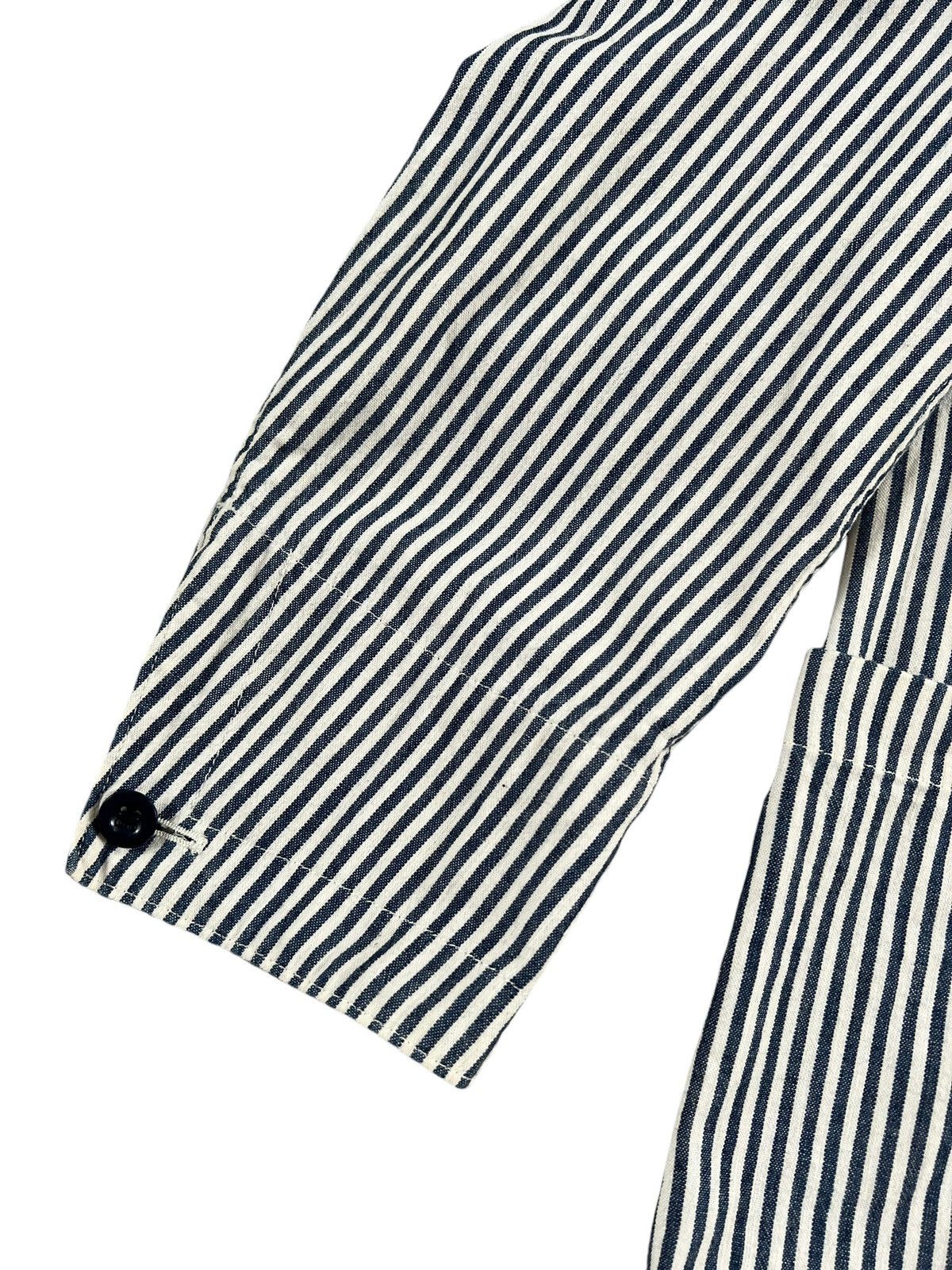 Japanese Brand × Karl Helmut × Vintage 1990 Karl Helmut Hickory Stripes Chore Jacket Size US L / EU 52-54 / 3 - 6 Thumbnail