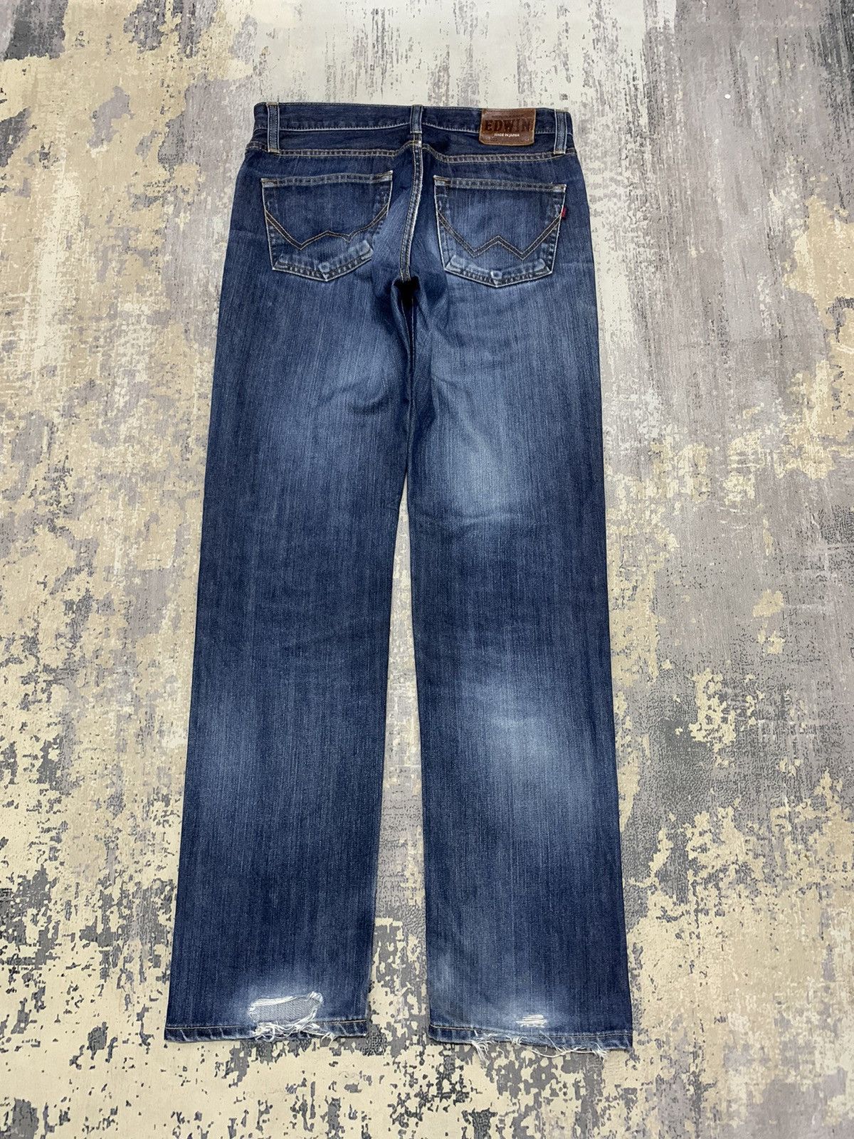 Japanese Brand Vintage EDWIN International Basic Distressed Denim Jean Size US 33 - 9 Thumbnail