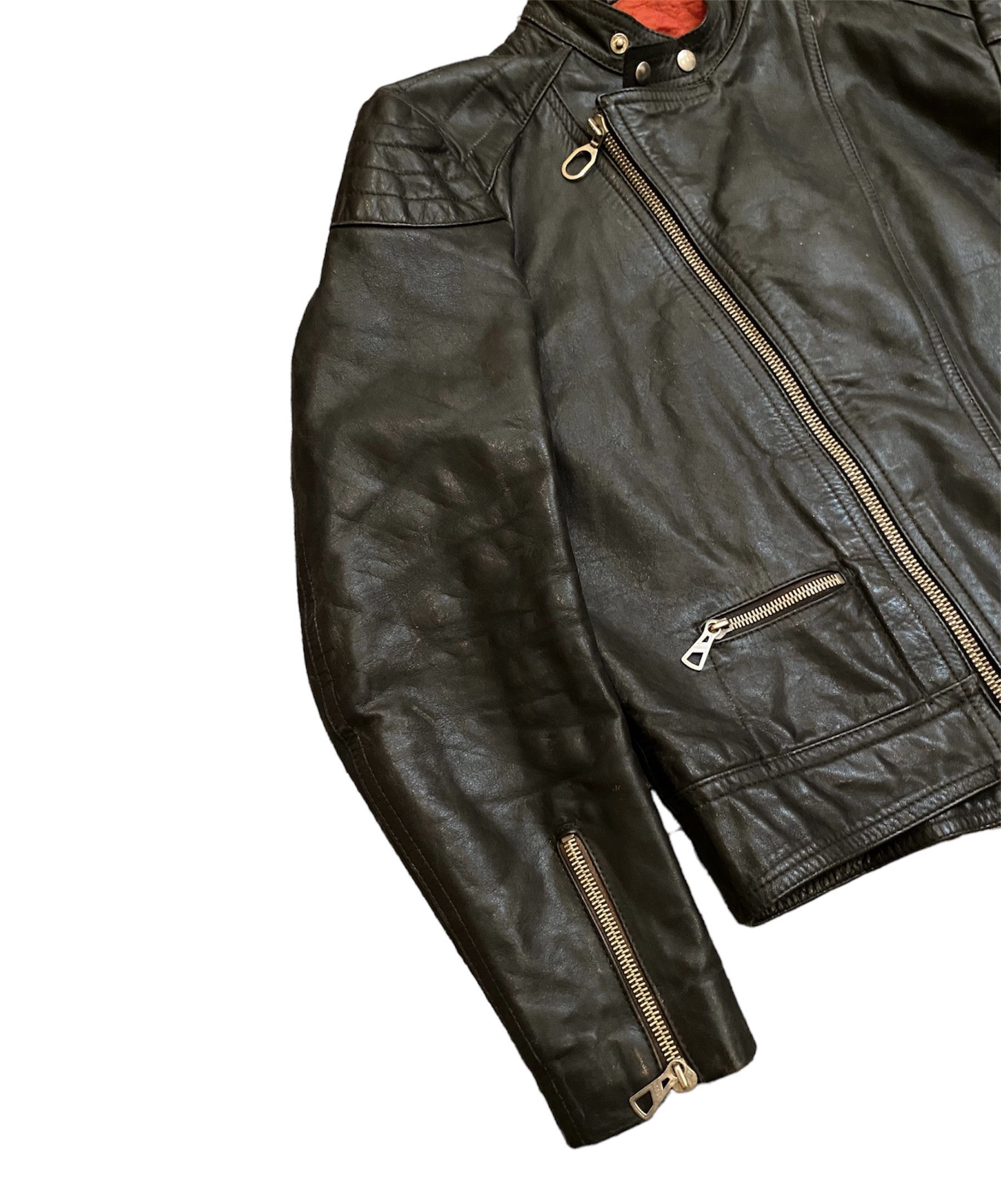 Genuine Leather Rare Vintage 80s Harro Leather Biker Jacket Cafe Racer Size US M / EU 48-50 / 2 - 2 Thumbnail