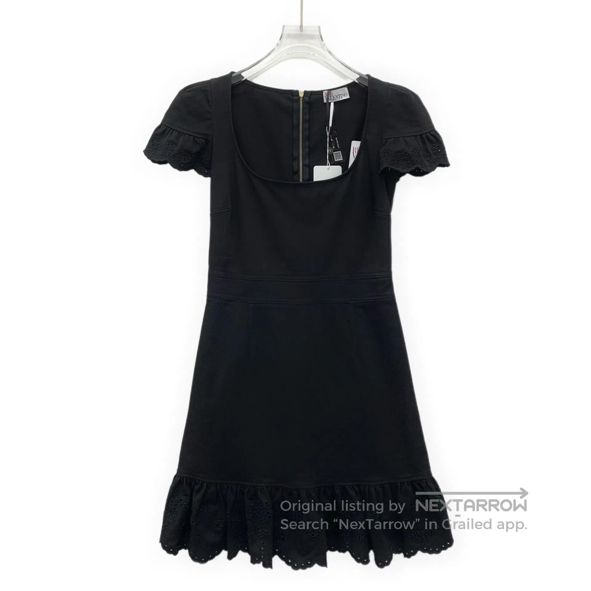 Valentino Valentino Black lace design cotton round neck short sleeve Size XS / US 0-2 / IT 36-38 - 1 Thumbnail