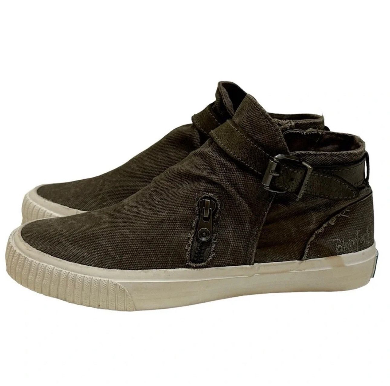 Designer Blowfish Malibu Brown Whiskey HighTop Canvas Sneakers Sz 7.5 Size US 7.5 / IT 37.5 - 2 Thumbnail